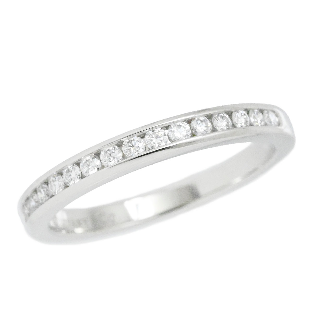 ティファニー TIFFANY & Co. Pt950 プラチナ チャネルセッティング ハーフダイヤ エタニティリング サイズ9号 レディース  3923