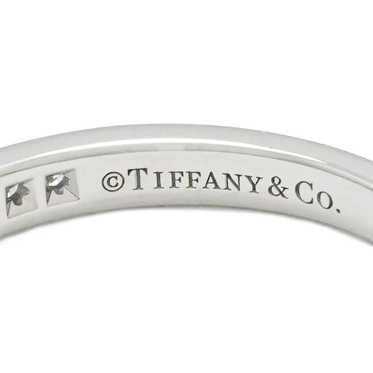 ティファニー TIFFANY & Co. Pt950 プラチナ チャネルセッティング ハーフダイヤ エタニティリング サイズ9号 レディース  3923