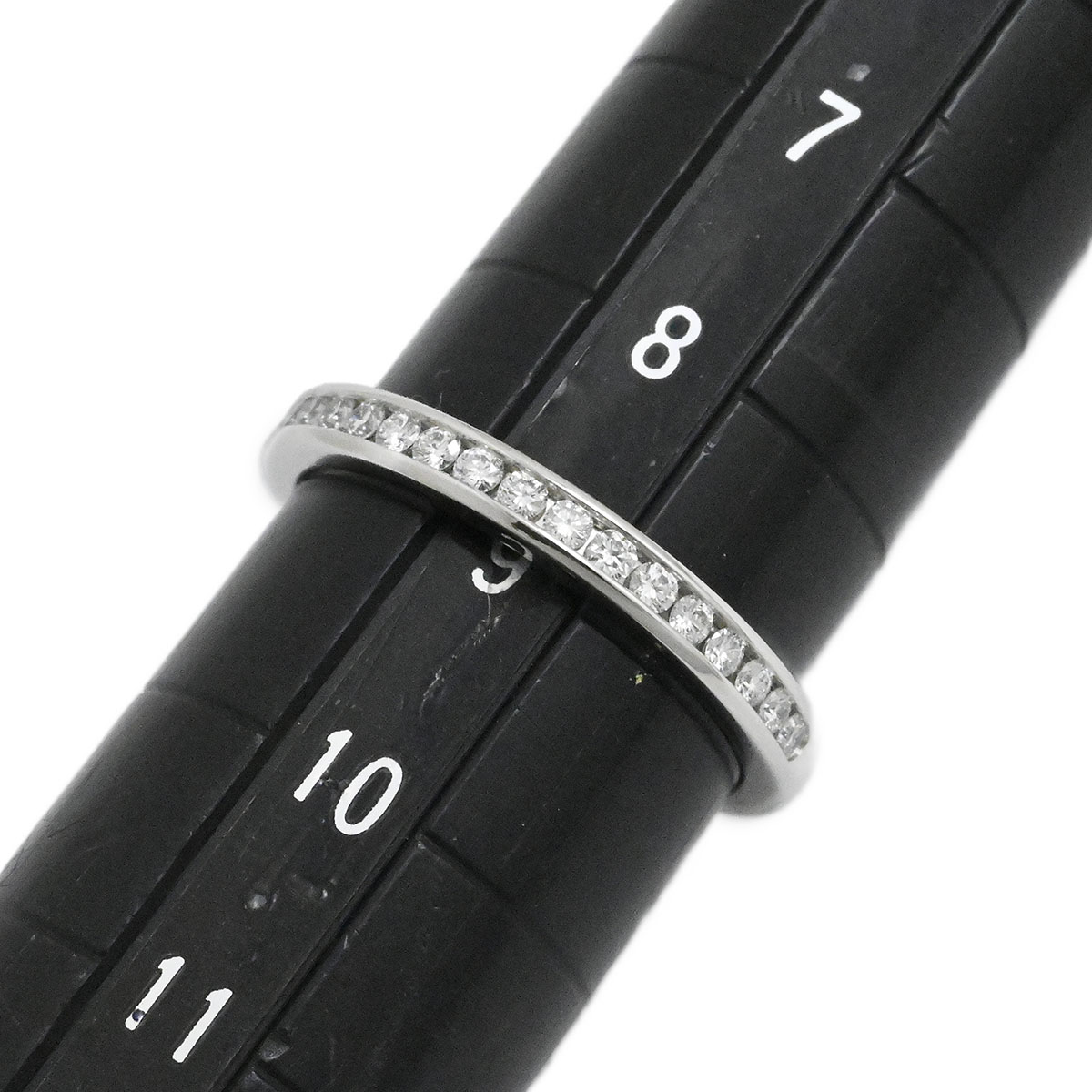 ティファニー TIFFANY & Co. Pt950 プラチナ チャネルセッティング ハーフダイヤ エタニティリング サイズ9号 レディース  3923