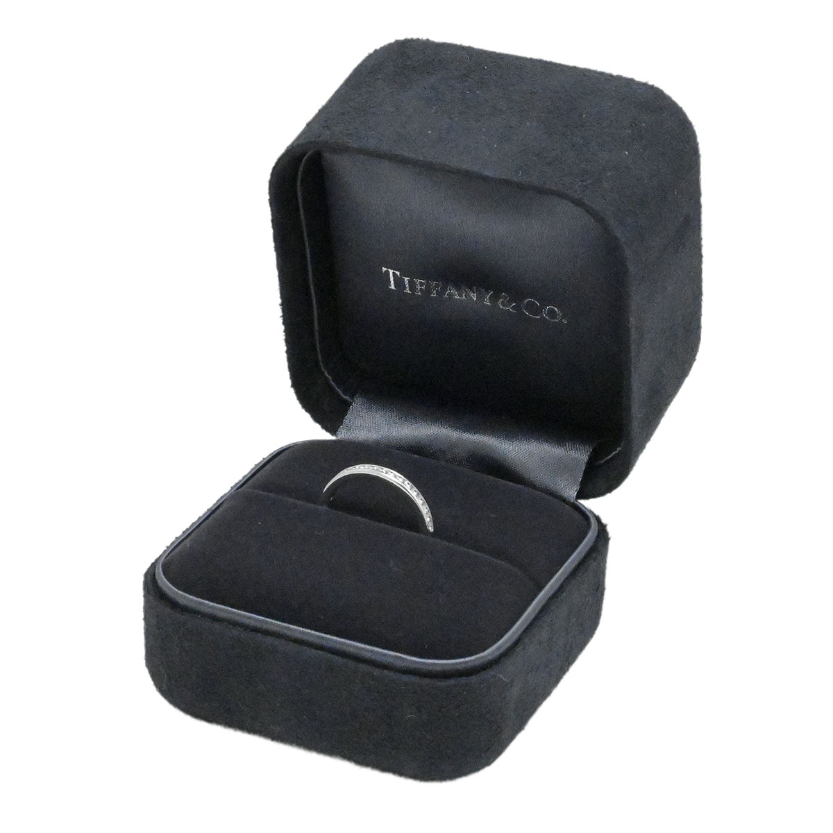 ティファニー TIFFANY & Co. Pt950 プラチナ チャネルセッティング ハーフダイヤ エタニティリング サイズ9号 レディース  3923