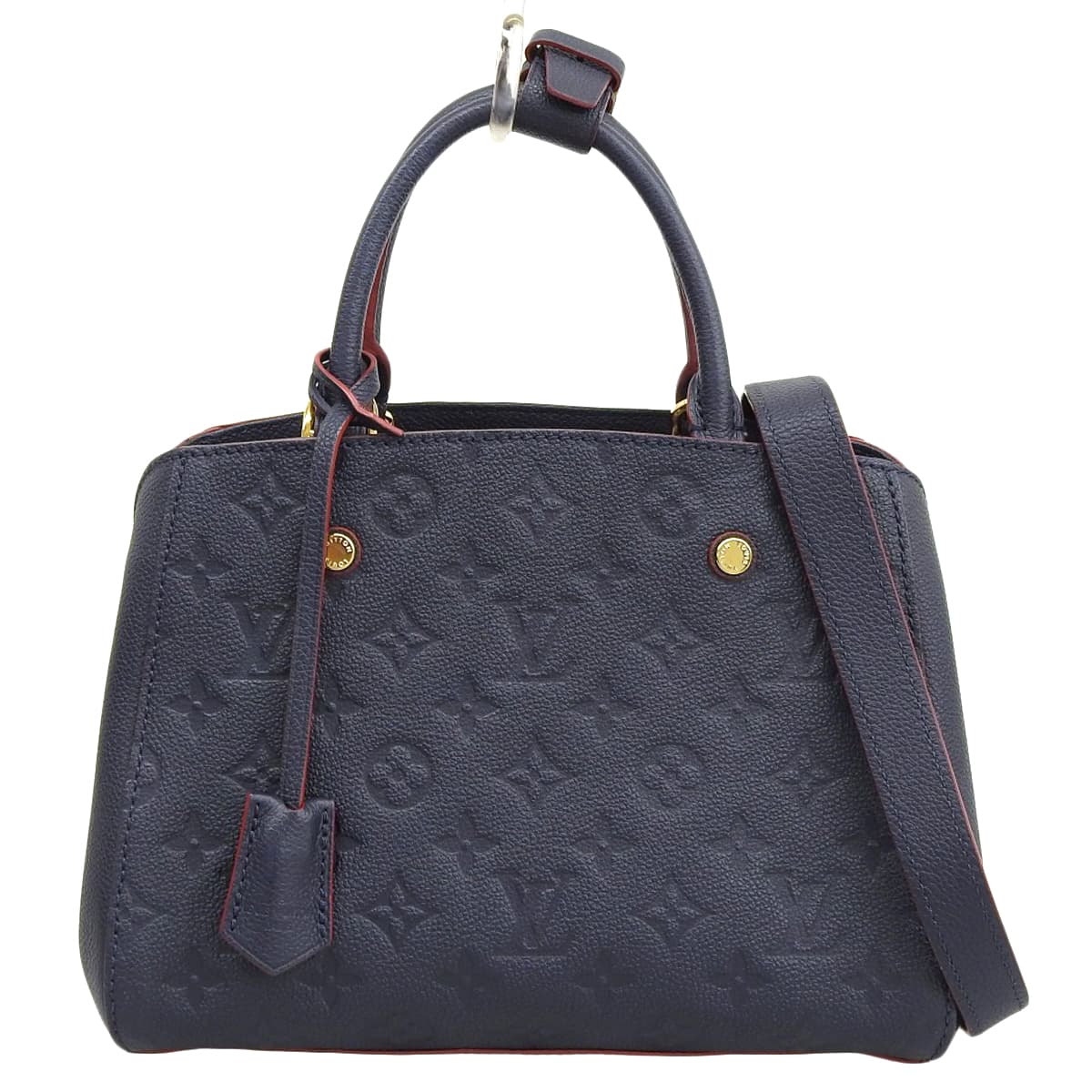 ルイヴィトン LOUIS VUITTON モノグラム アンプラント モンテーニュBB 2WAYバッグ ななめ掛け 紺×赤 ゴールド金具 レディース M42747 4741