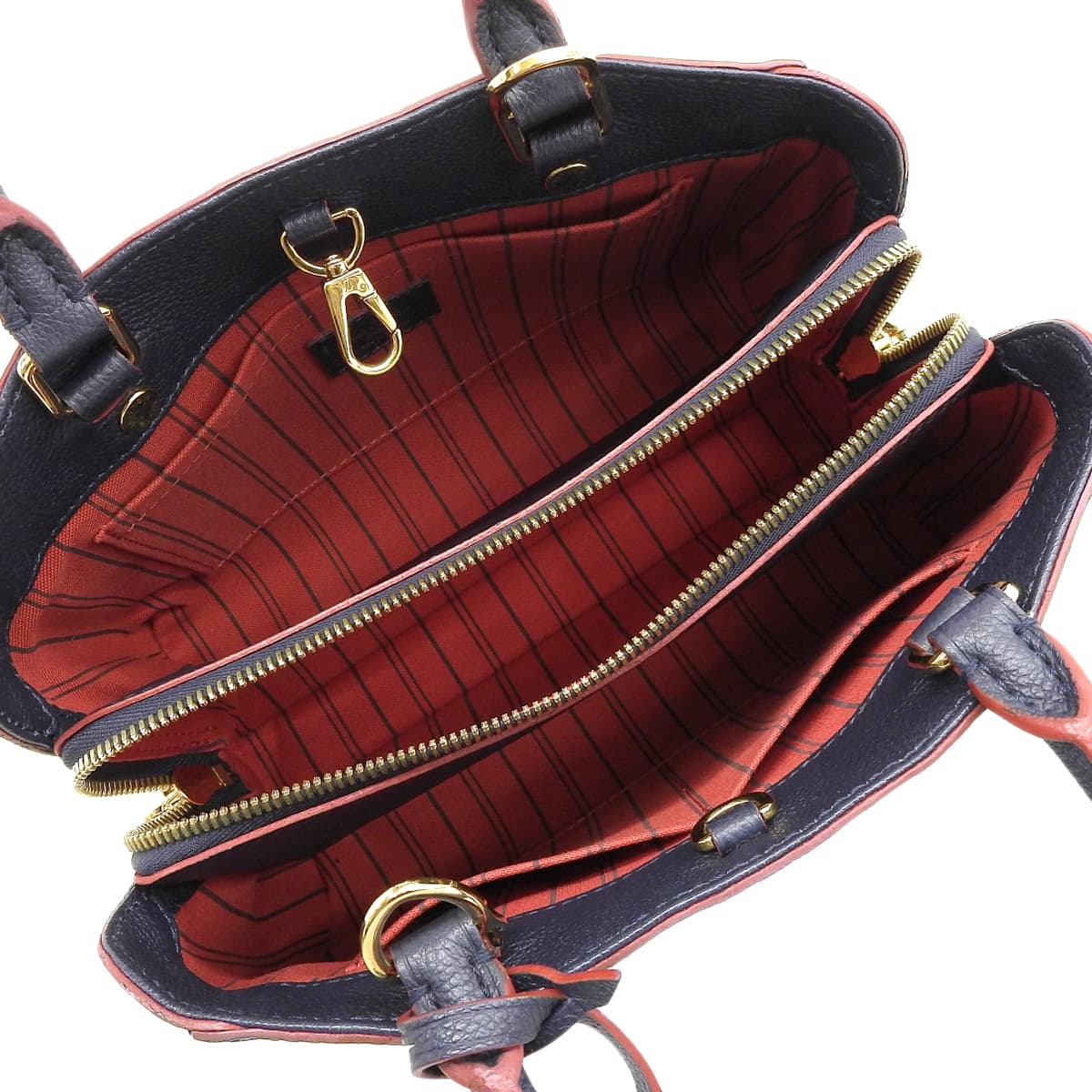 ルイヴィトン LOUIS VUITTON モノグラム アンプラント モンテーニュBB 2WAYバッグ ななめ掛け 紺×赤 ゴールド金具 レディース M42747 4741