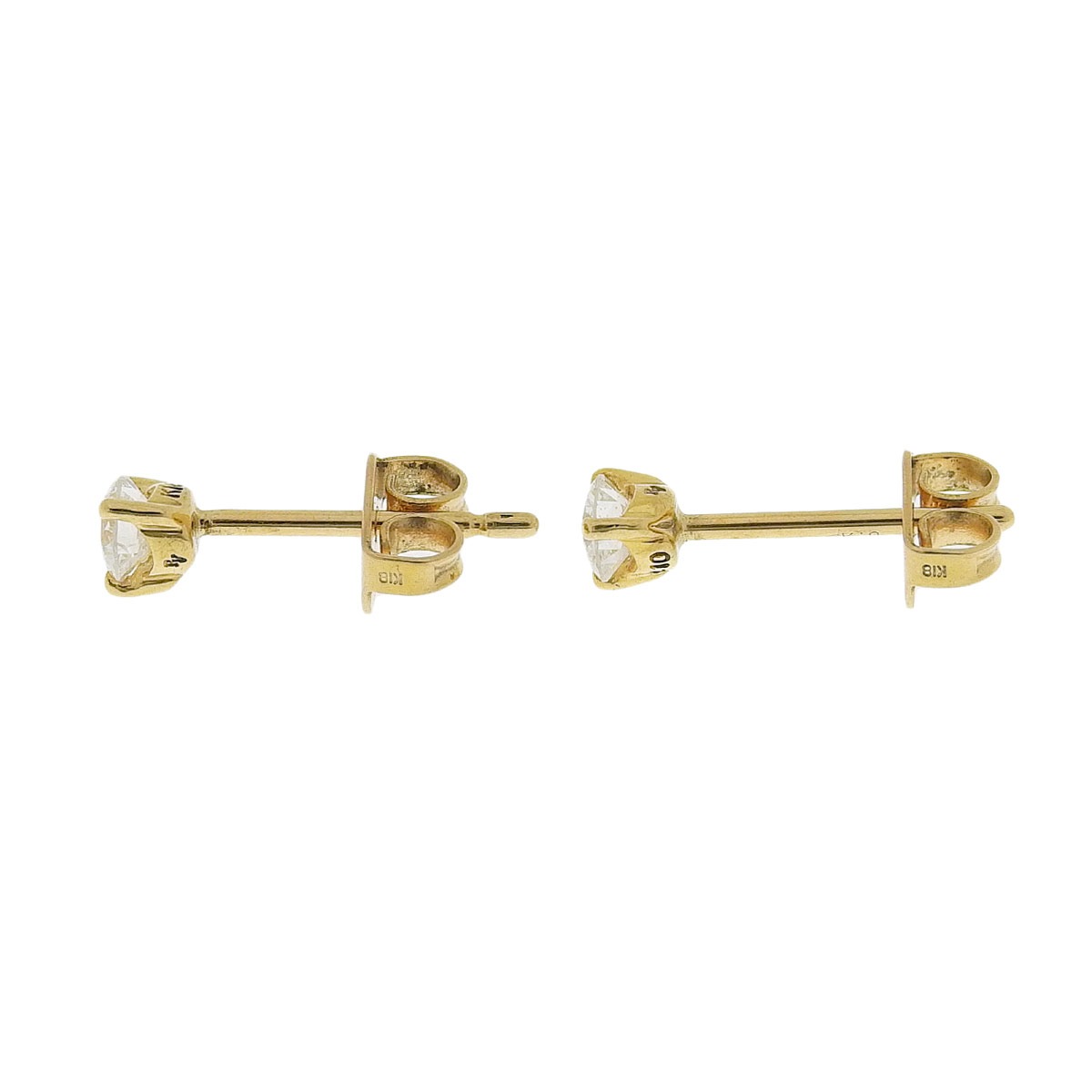 ポンテヴェキオ PONTE VECCHIO K18ＹG イエローゴールド ダイヤモンド 0.10ct 0.10ct 一粒ダイヤモンド ピアス レディース 4228