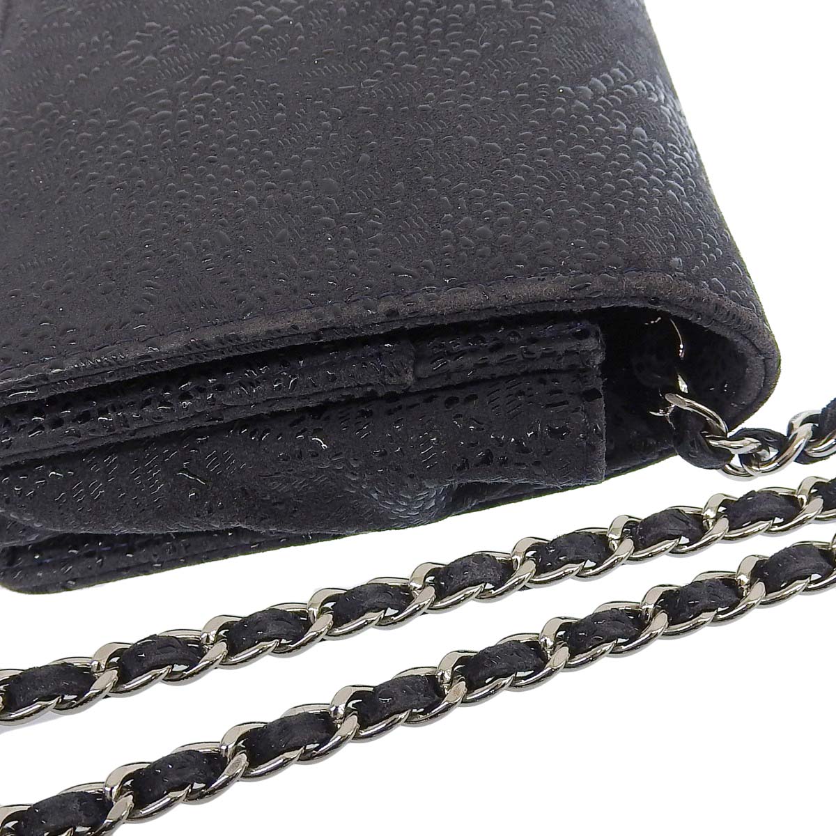 シャネル CHANEL チェーンウォレット ショルダーバッグ レザー ブラック レディース 18番台 4421