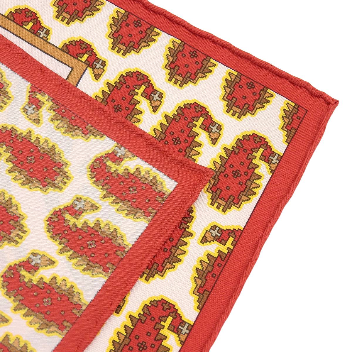 エルメス HERMES カレ90 Les Roues de Phaeton 四輪馬車の車輪 スカーフ シルク レッド系 レディース 4230