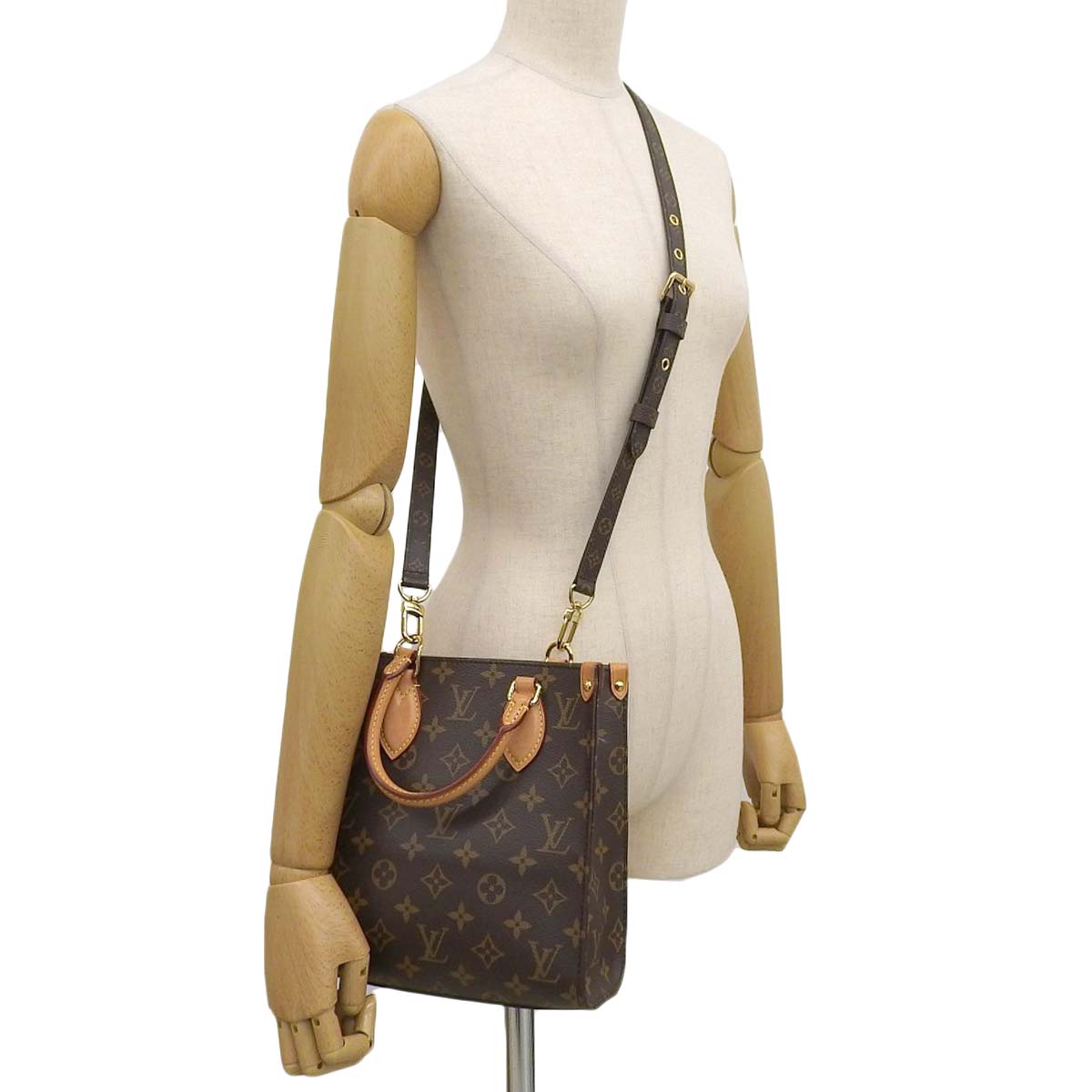 ルイヴィトン LOUIS VUITTON モノグラム サックプラBB 2way ショルダー 斜め掛け ハンドバック トート ストラップ付 レディース M46265 4383
