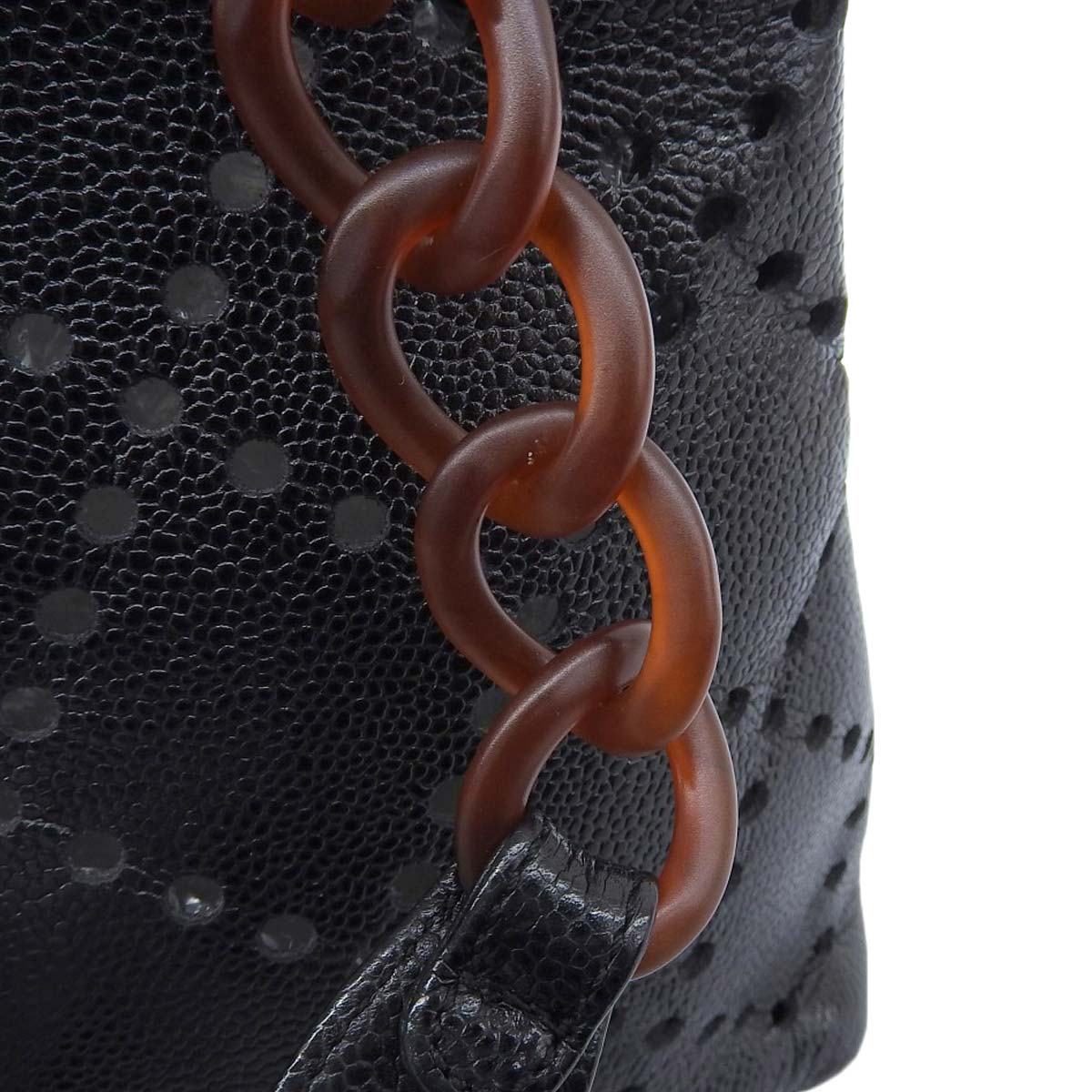 シャネル CHANEL パンチング ココマーク べっ甲 チェーン トートバッグ