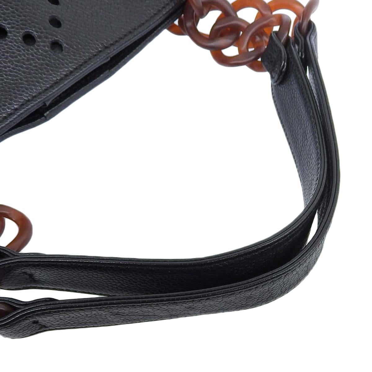 シャネル CHANEL パンチング ココマーク べっ甲 チェーン トートバッグ