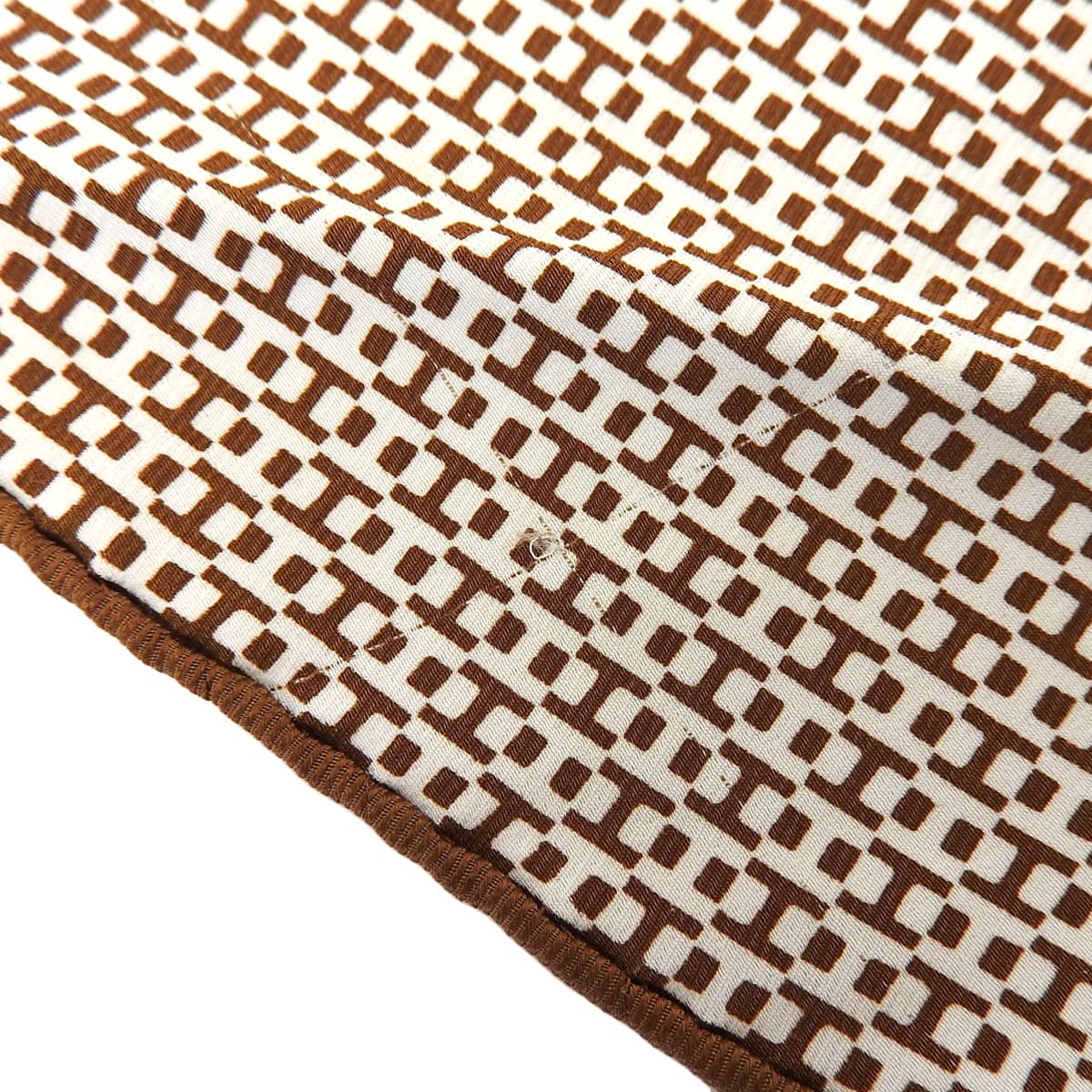 エルメス HERMES ロサンジュ スカーフ バンダナ Hロゴ柄 シルク ブラウン系 レディース  4650