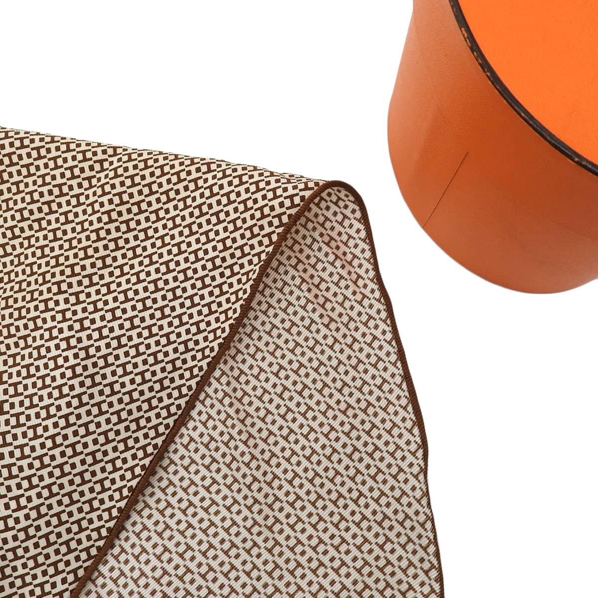 エルメス HERMES ロサンジュ スカーフ バンダナ Hロゴ柄 シルク ブラウン系 レディース  4650