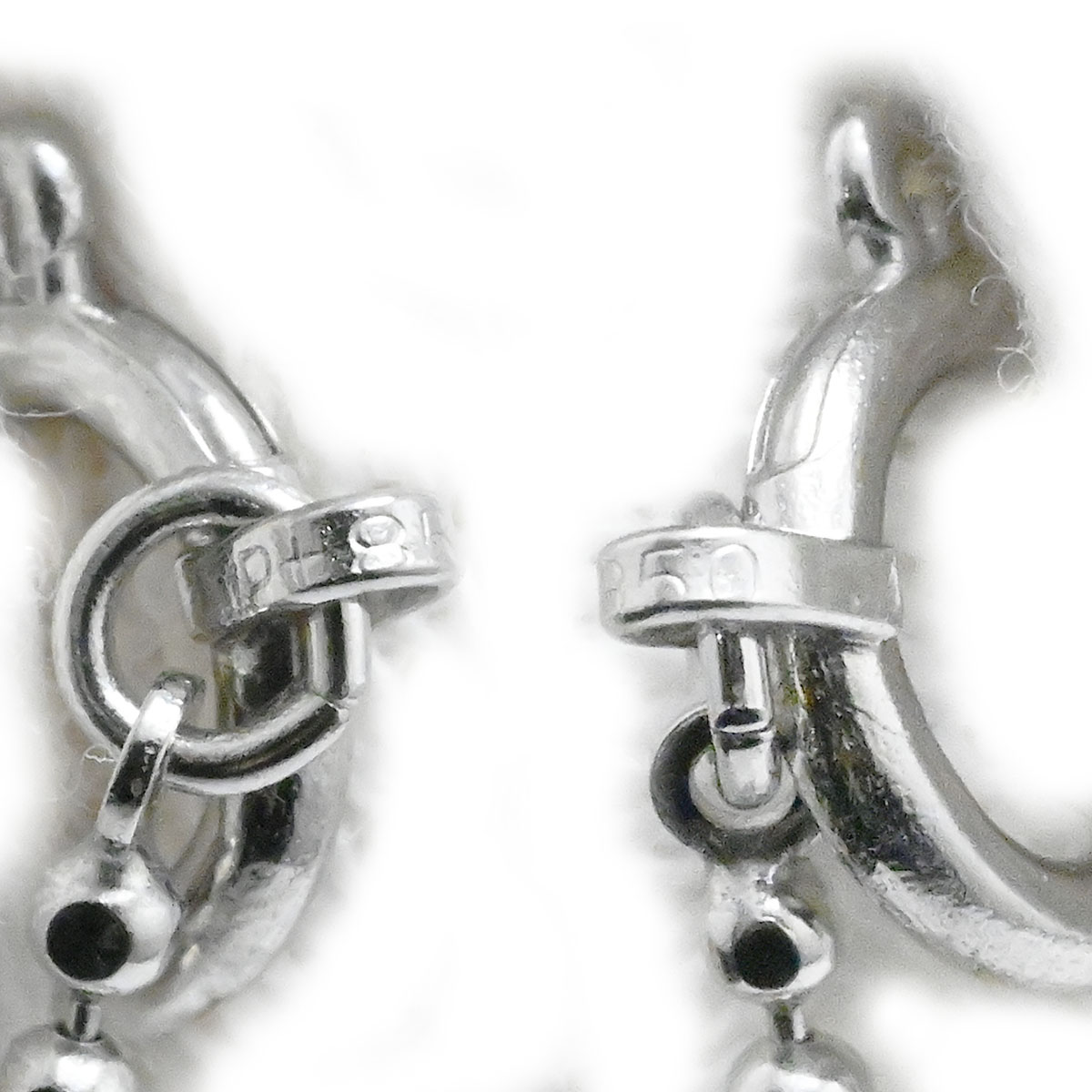 タサキ TASAKI Pt900 Pt850 ダイヤ0.37ct サファイア6P ボールチェーン