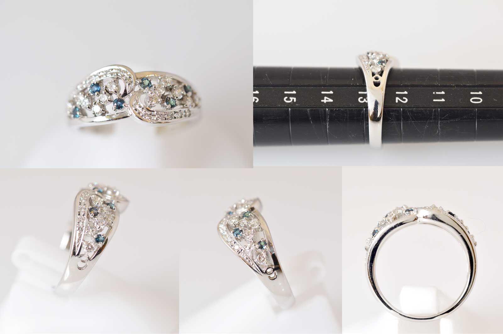 ジュエリー ノンブランド PT900 プラチナ ダイヤ0.39ct アレキサンドライト0.16ct ノンブランドジュエリー 6477