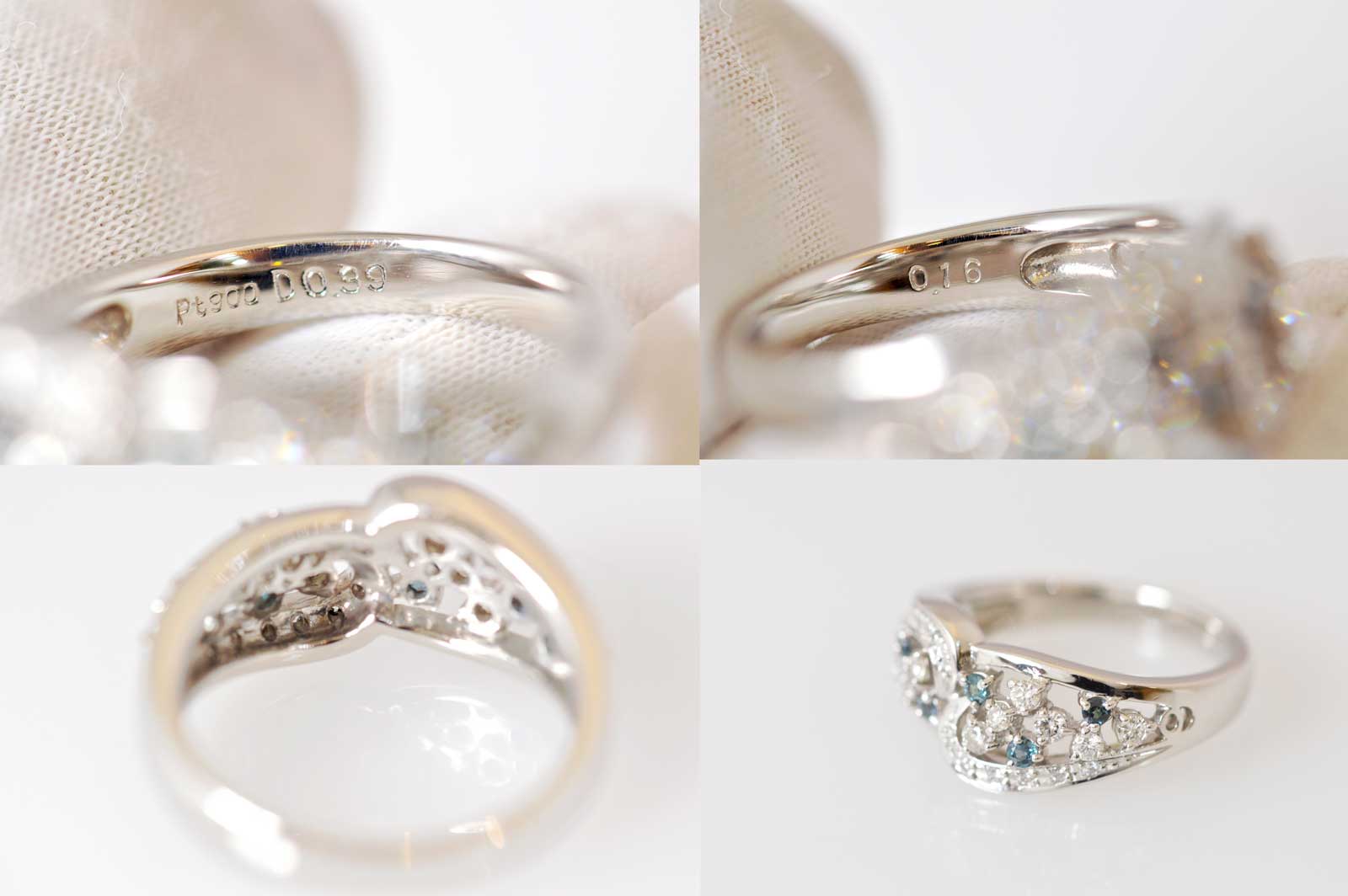 ジュエリー ノンブランド PT900 プラチナ ダイヤ0.39ct アレキサンドライト0.16ct ノンブランドジュエリー 6477