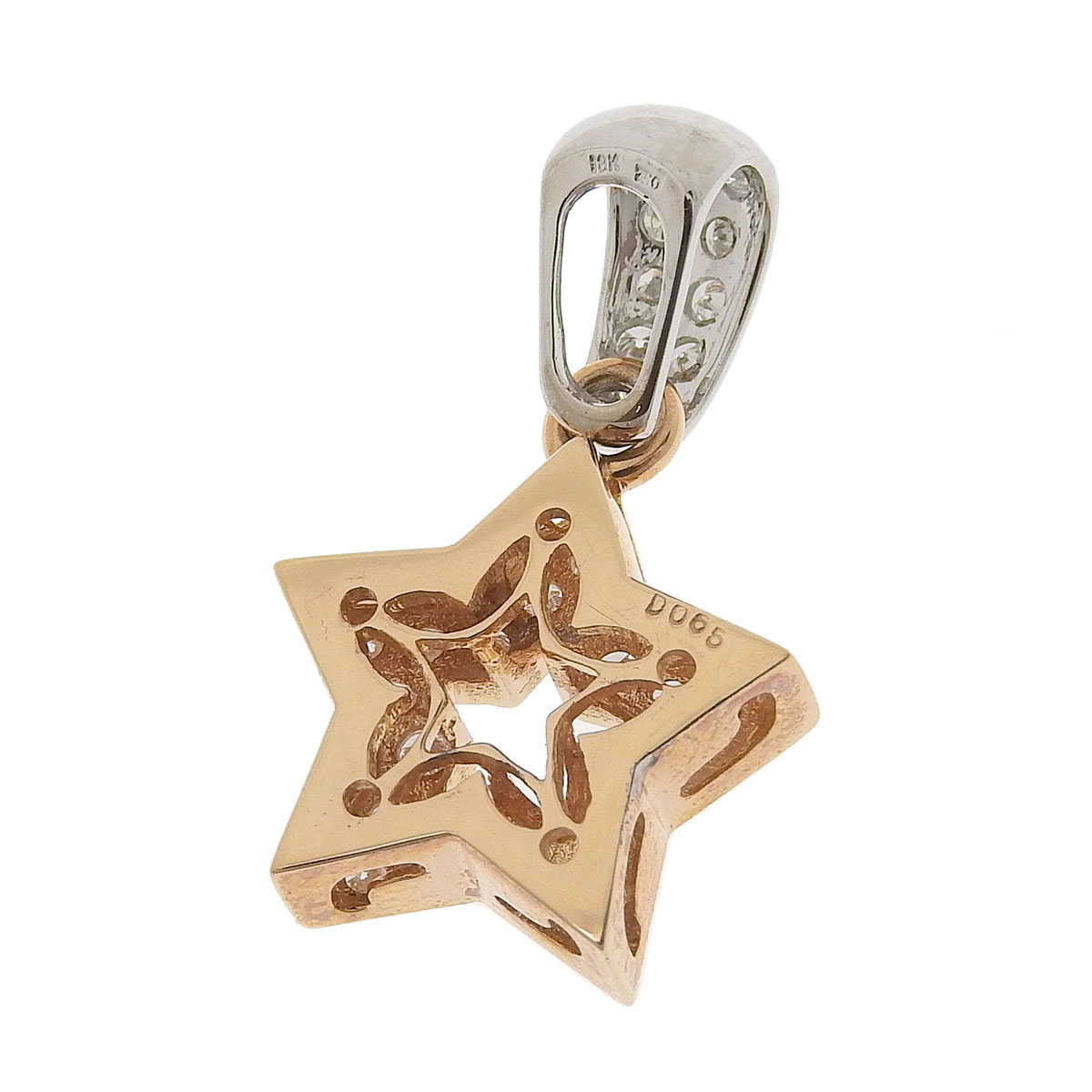 ペンダントトップ 星 K18PG ダイヤモンド 0.65ct レディース 8669