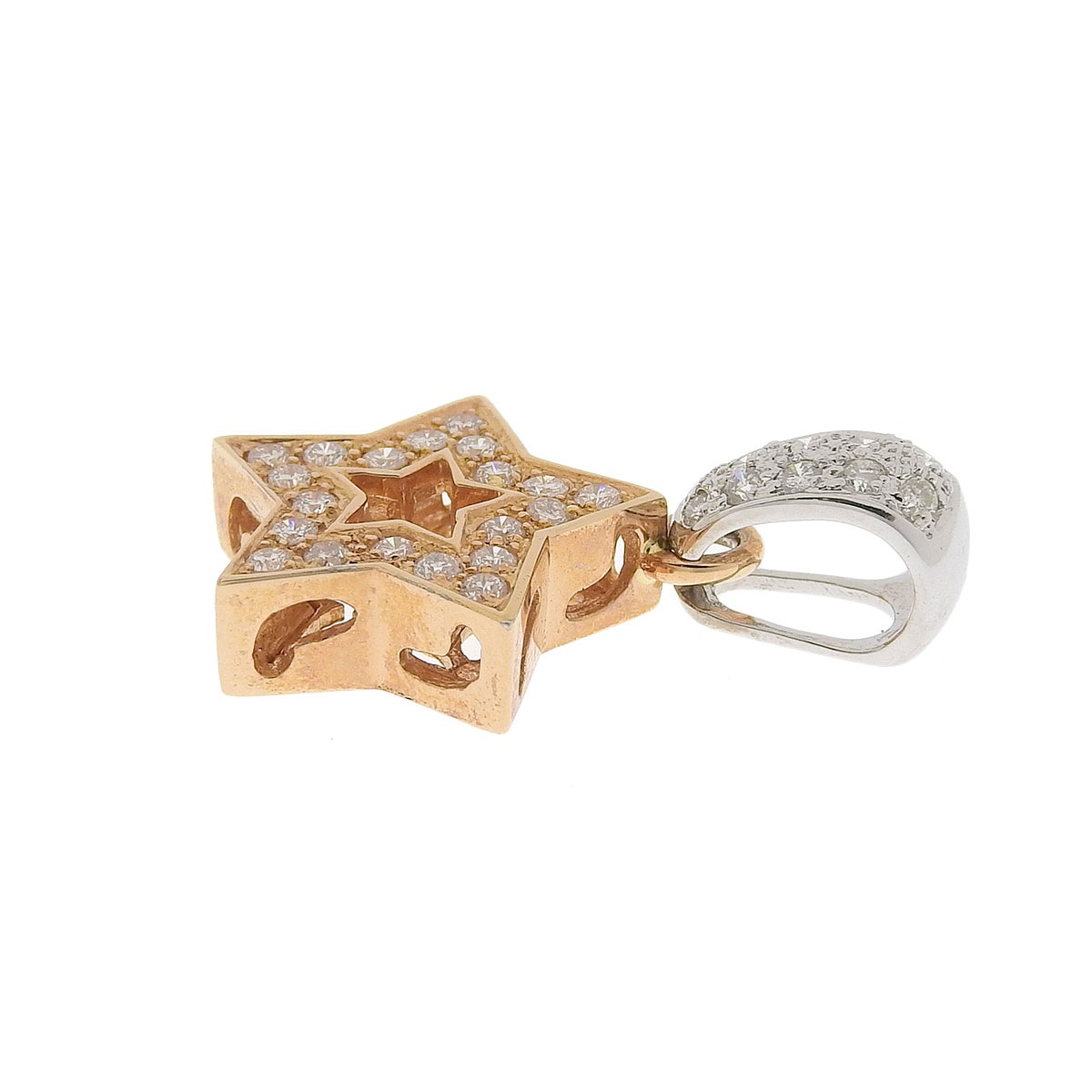 ペンダントトップ 星 K18PG ダイヤモンド 0.65ct レディース 8669