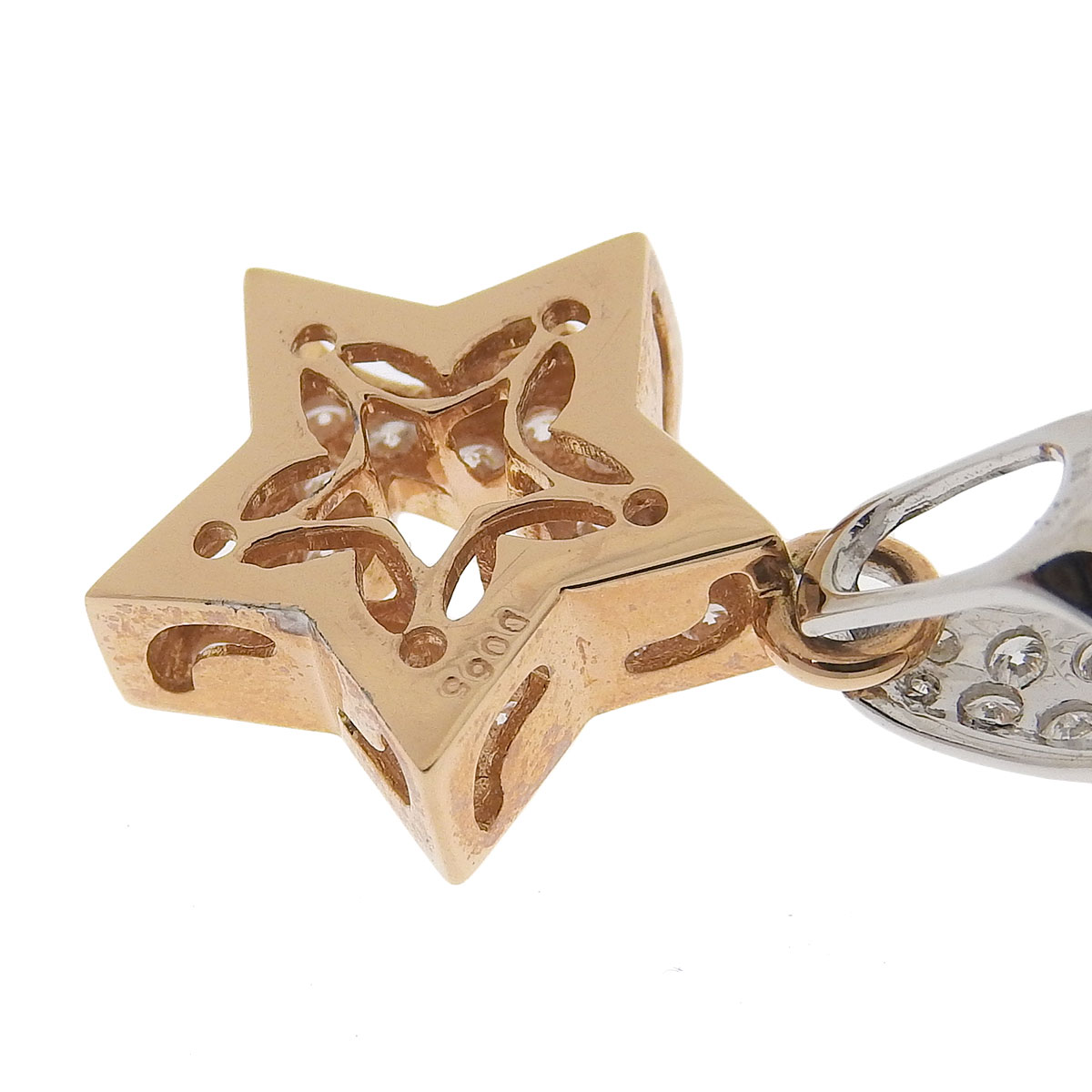 ペンダントトップ 星 K18PG ダイヤモンド 0.65ct レディース 8669