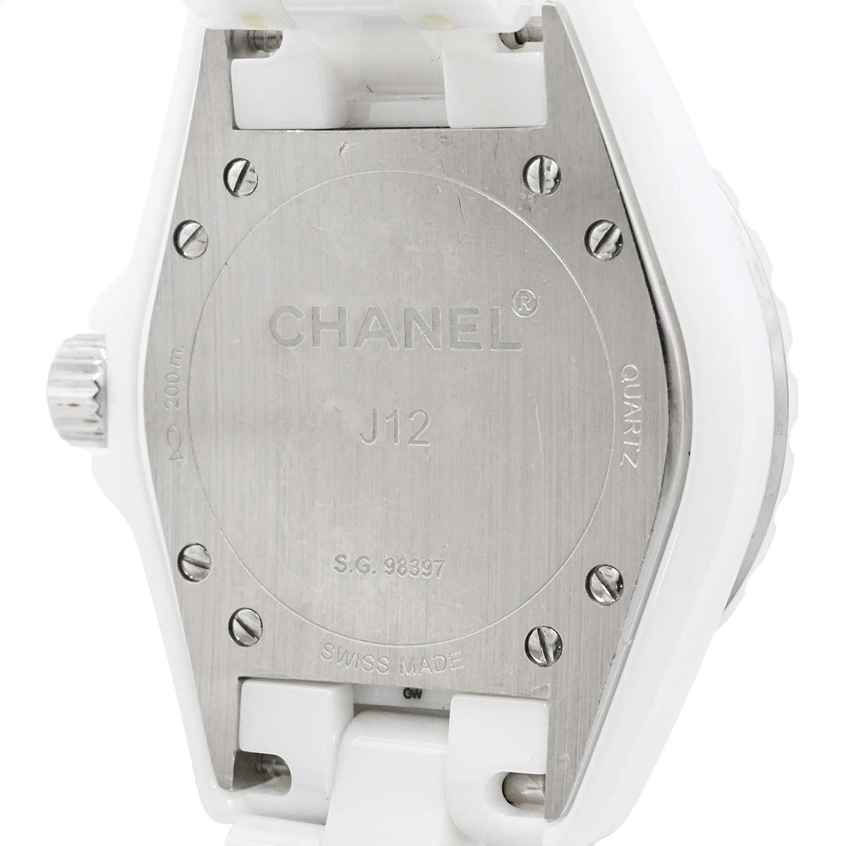 シャネル CHANEL J12 ホワイトセラミック ダイヤ12P H1628 クォーツ レディース 33ｍｍ 腕時計 H1628 3546