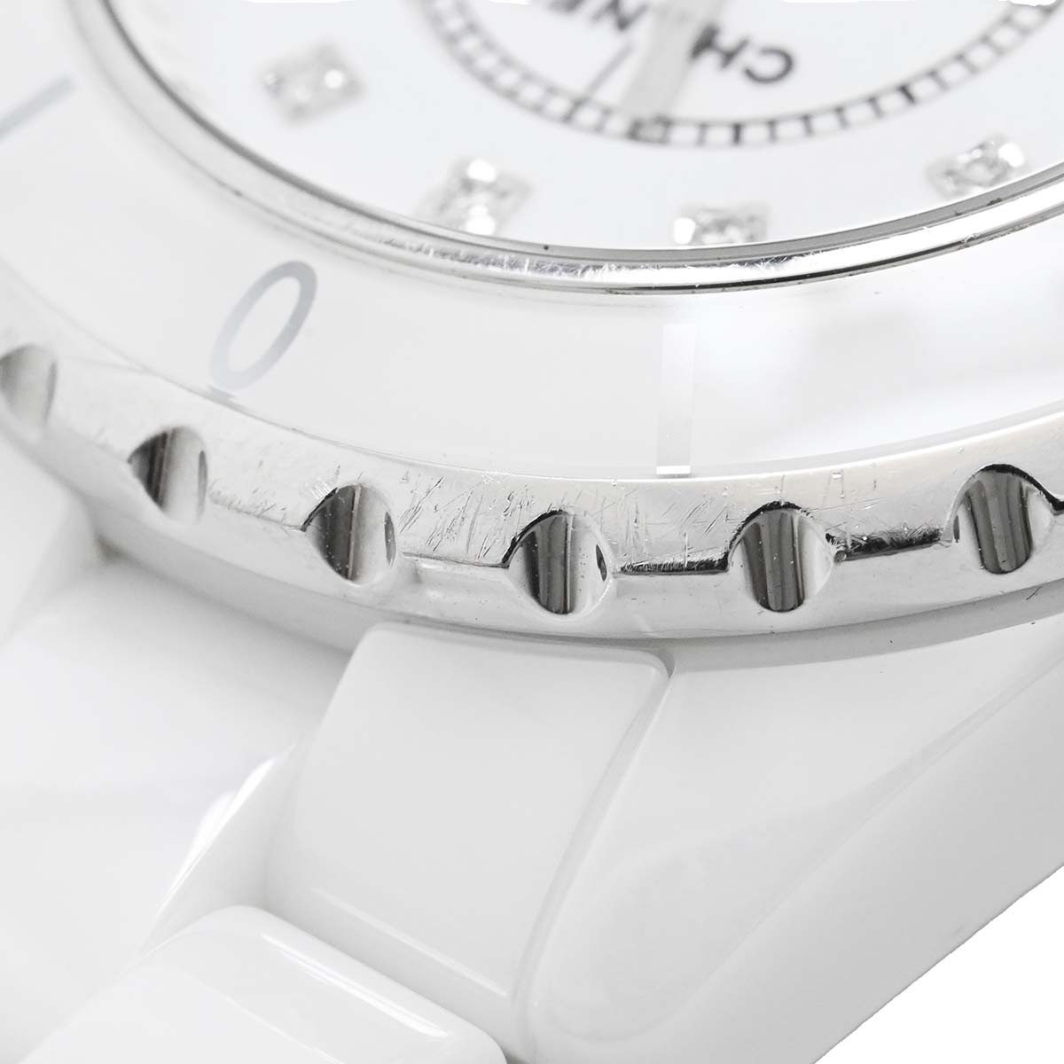 シャネル CHANEL J12 ホワイトセラミック ダイヤ12P H1628 クォーツ レディース 33ｍｍ 腕時計 H1628 3546