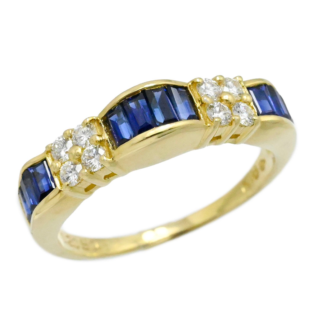 ミキモト MIKIMOTO K18YG イエローゴールド ダイヤ0.20ct サファイア