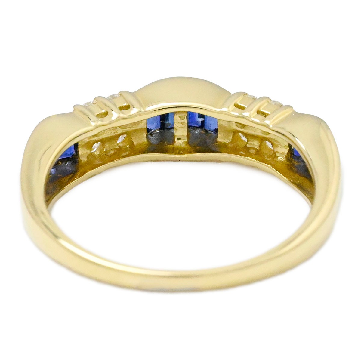 ミキモト MIKIMOTO K18YG イエローゴールド ダイヤ0.20ct サファイア0.80ct リング サイズ12号 レディース  3927