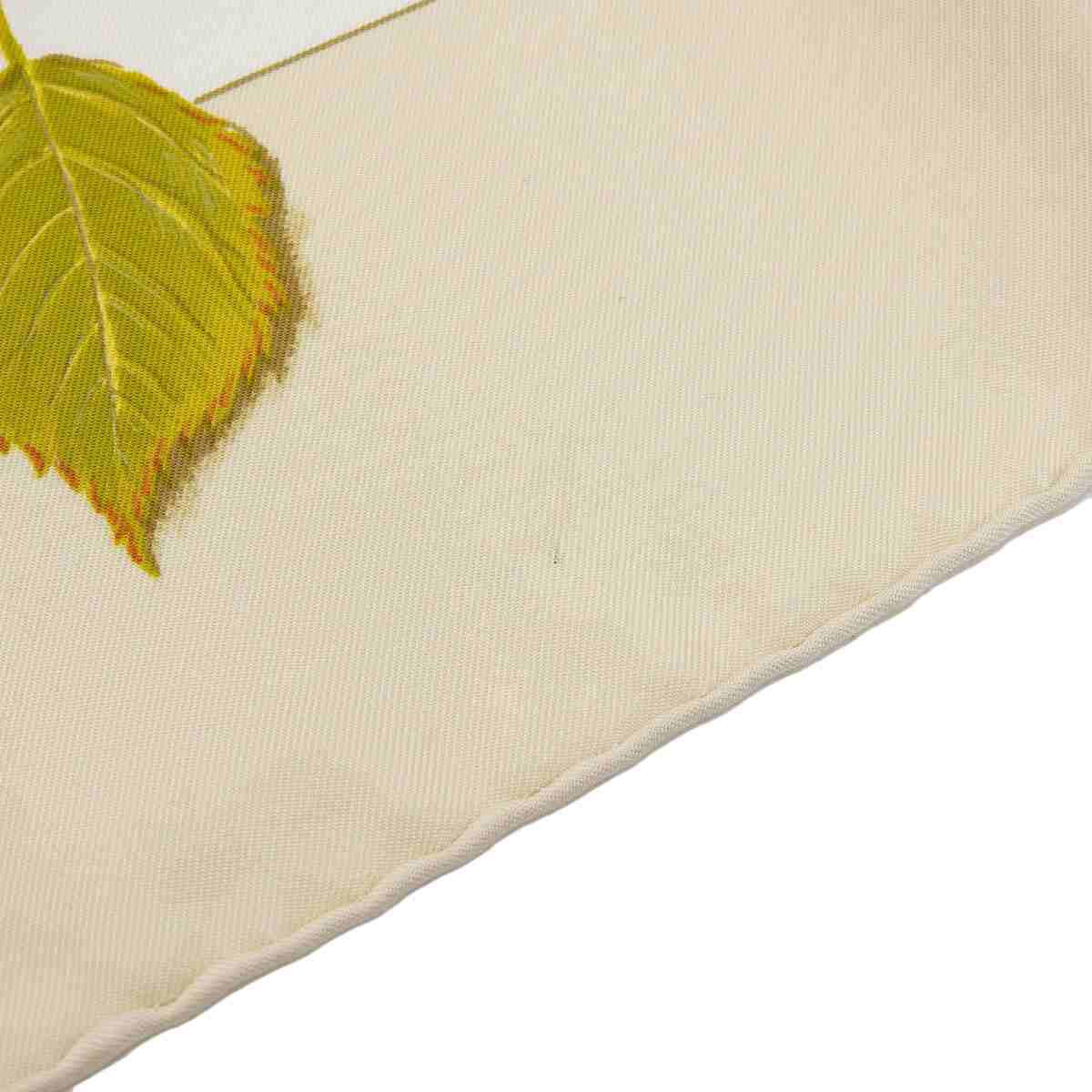 エルメス HERMES スカーフ90 フラワーデザイン シルク ベージュ×オレンジ レディース 8506