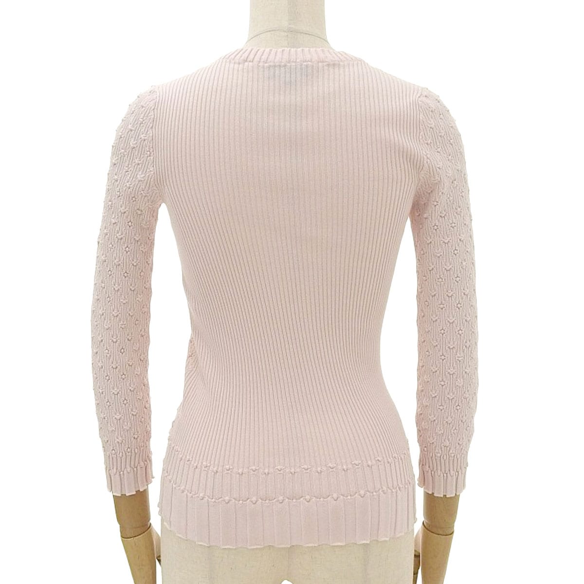 シャネル CHANEL 長袖 ニット コットン シルク ベビーピンク 34