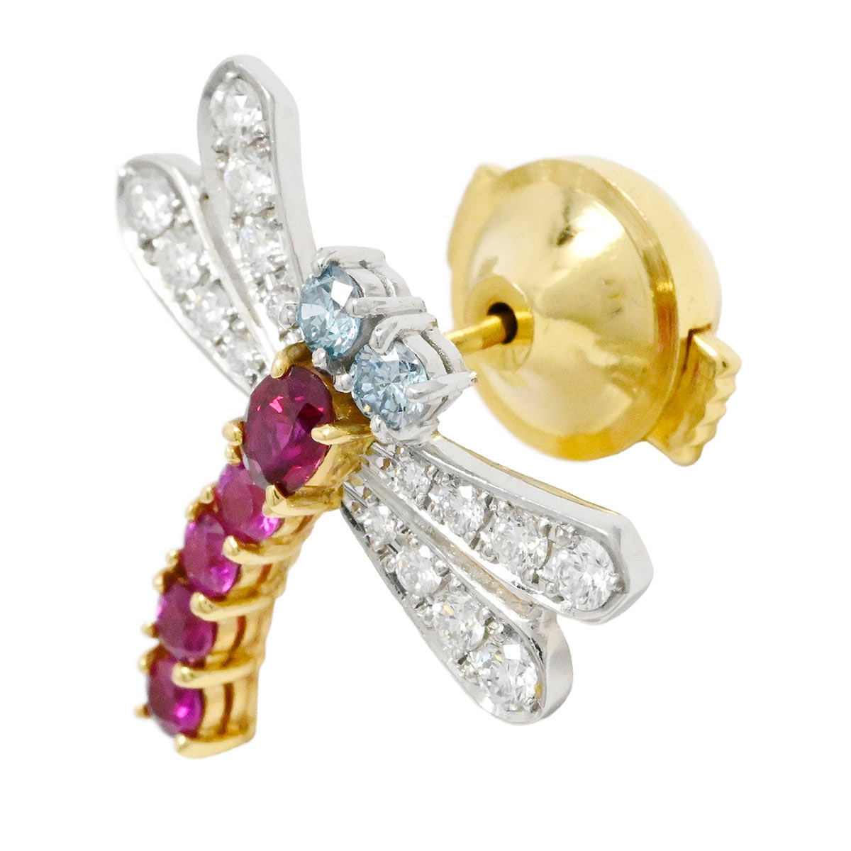 イシカワノブコ 石川暢子 とんぼ ピンブローチ K18YG PT900 ダイヤ0.46