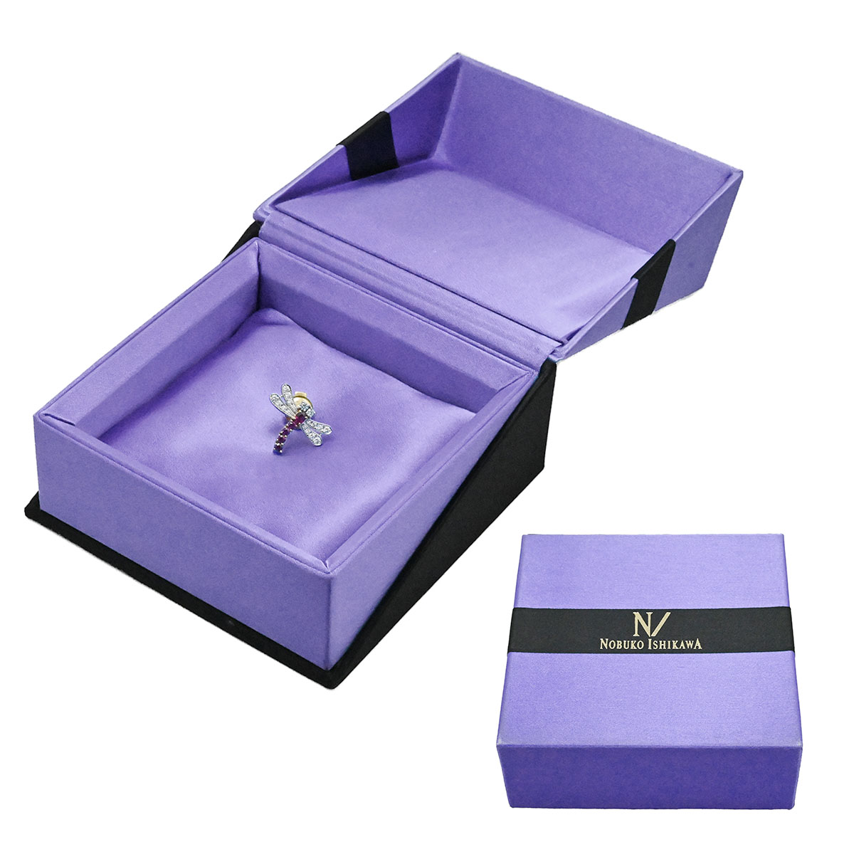 イシカワノブコ 石川暢子 とんぼ ピンブローチ K18YG PT900 ダイヤ0.46ct ルビー0.52ct メンズ レディース NOBUKO ISHIKAWA 3928