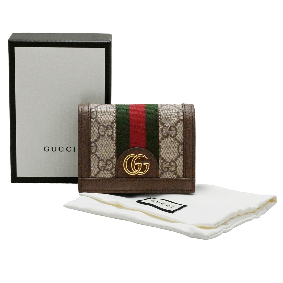 グッチ GUCCI GGスプリーム オフィディア 二つ折り財布 シェリーライン