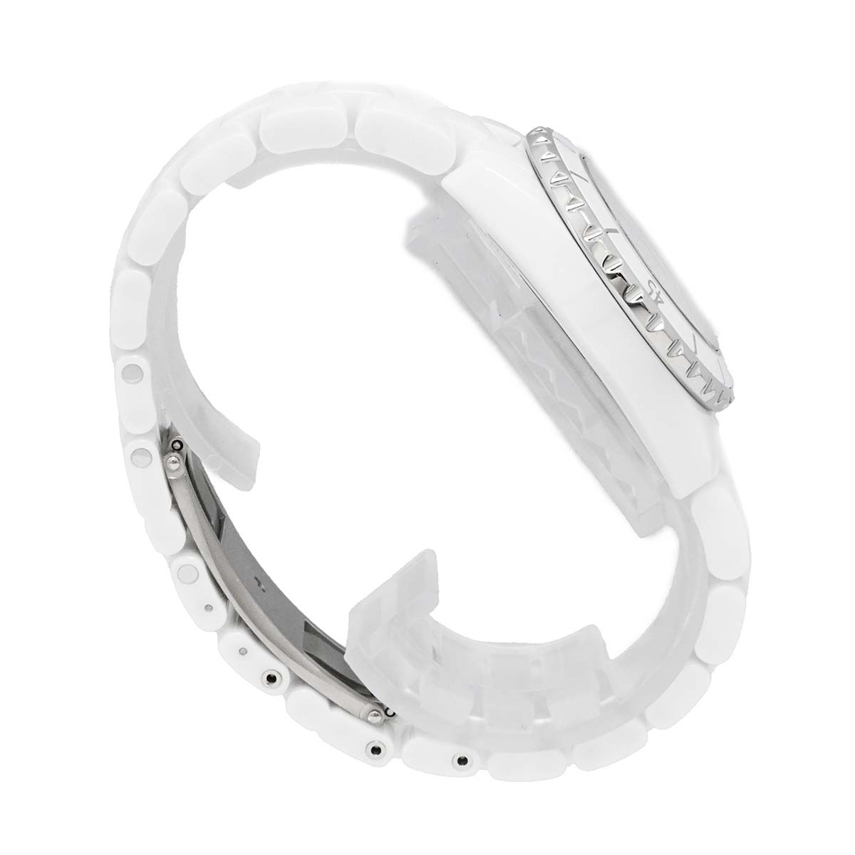 シャネル CHANEL J12 ホワイトセラミック ダイヤ12P ダイヤモンド H2123クォーツ レディース 33ｍｍ デイト 腕時計 H2123 3548