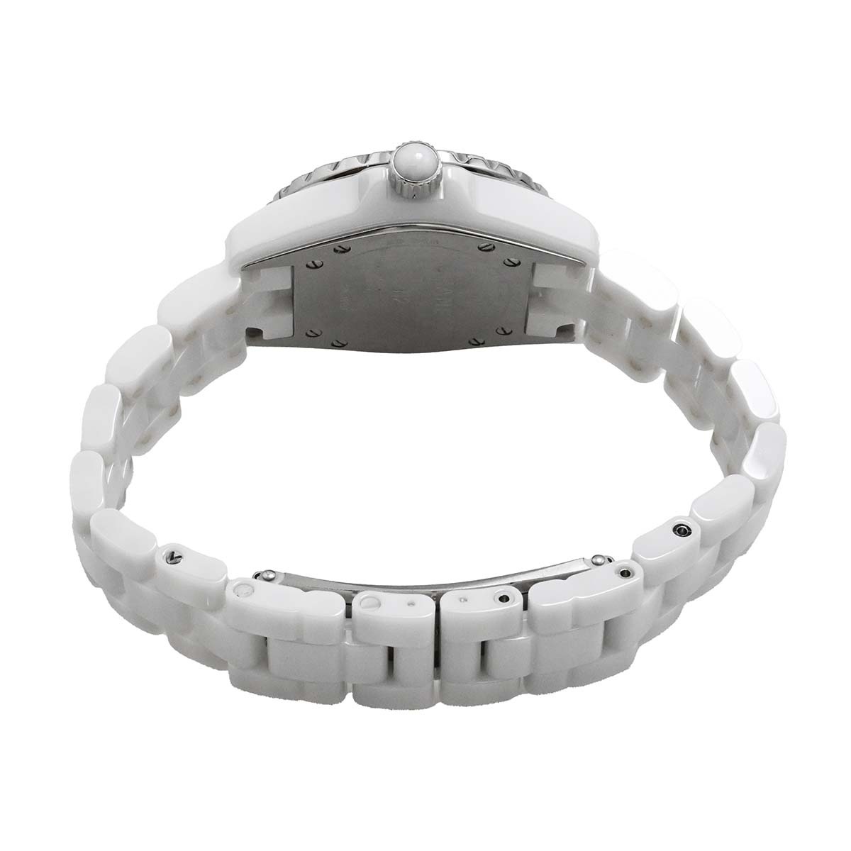 シャネル CHANEL J12 ホワイトセラミック ダイヤ12P ダイヤモンド H2123クォーツ レディース 33ｍｍ デイト 腕時計 H2123 3548