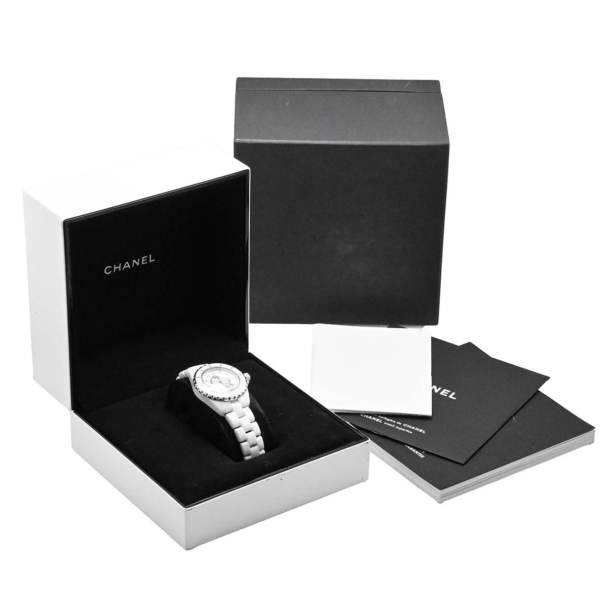 シャネル CHANEL J12 ホワイトセラミック ダイヤ12P ダイヤモンド H2123クォーツ レディース 33ｍｍ デイト 腕時計 H2123 3548