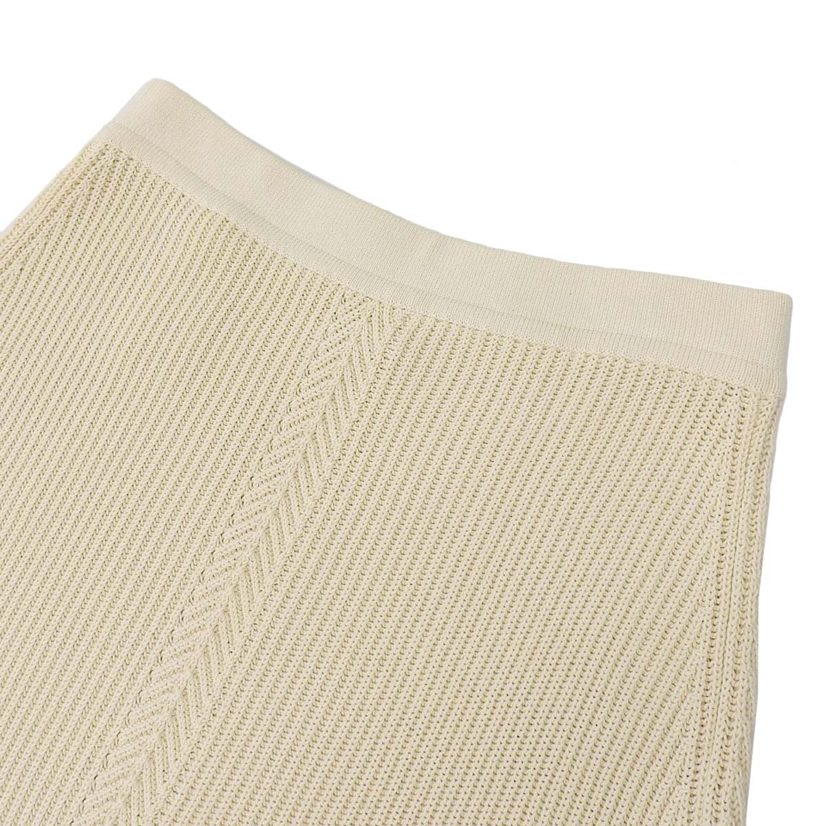 エルメス HERMES スカート ニット レーヨンコットン ホワイト 36 レディース 4547