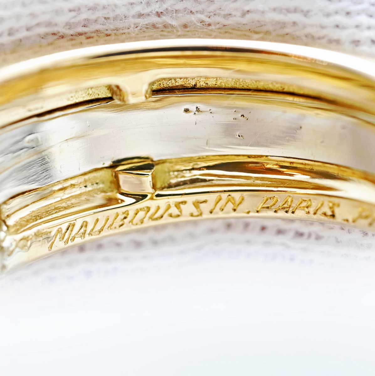 モーブッサン MAUBOUSSIN K18YG K18WG イエローゴールド ホワイトゴールド リング 12号 レディース 3151