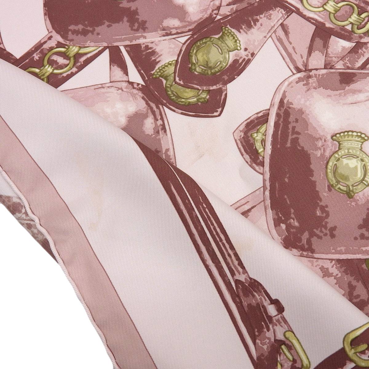 エルメス HERMES カレ90 Brides Rebelles 馬具の低講 スカーフ レディース シルク ピンク系 レディース 4234