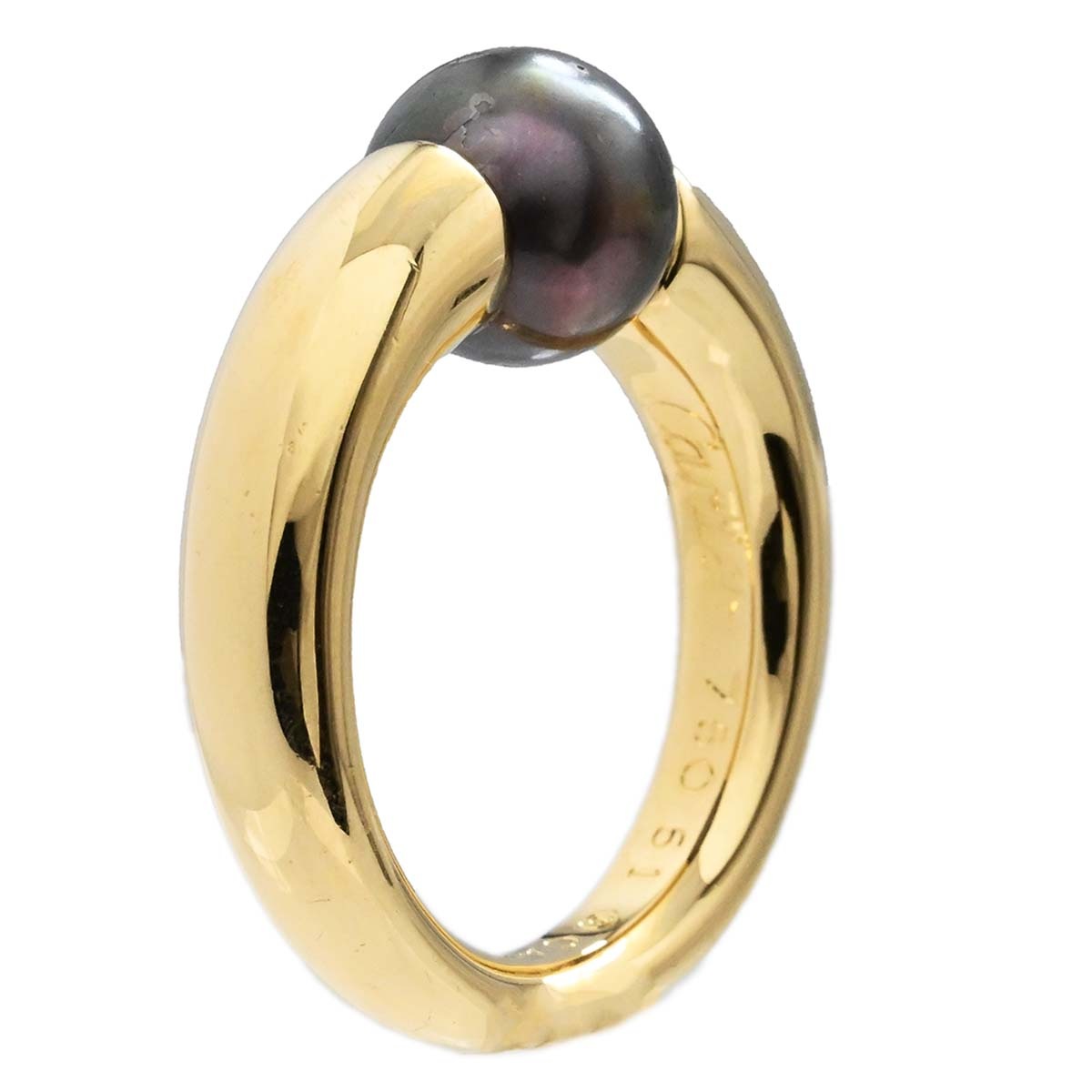 カルティエ CARTIER 750YG イエローゴールド パール ぺルラリング サイズ51 レディース  3552