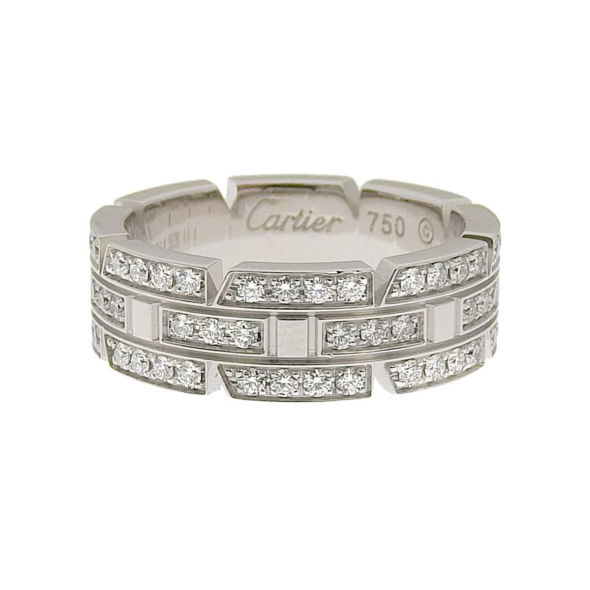 カルティエ Cartier タンクフランセーズ リング 指輪 K18 750WG フル 