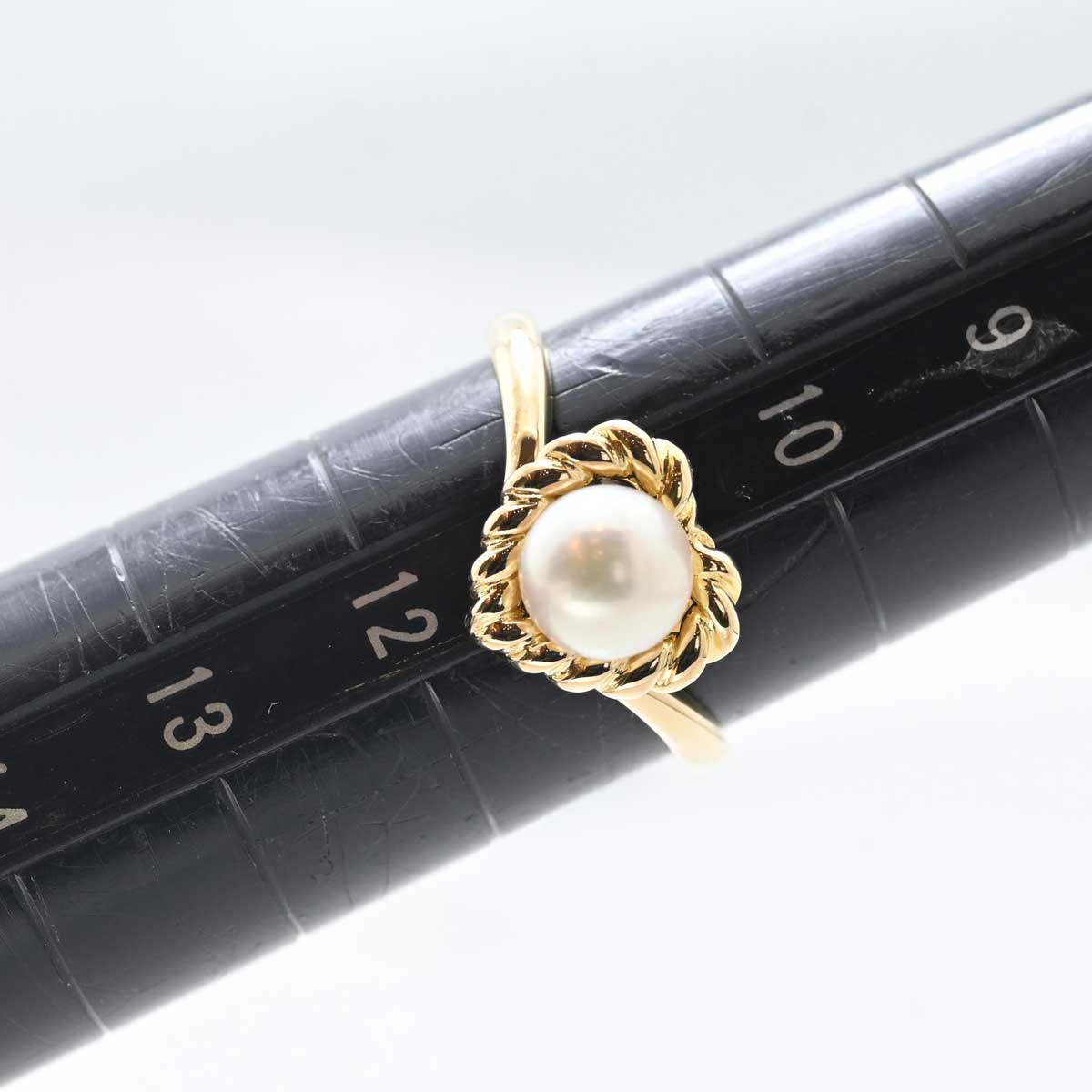 ミキモト MIKIMOTO K18YG パール ハート リング 11号 レディース 3152