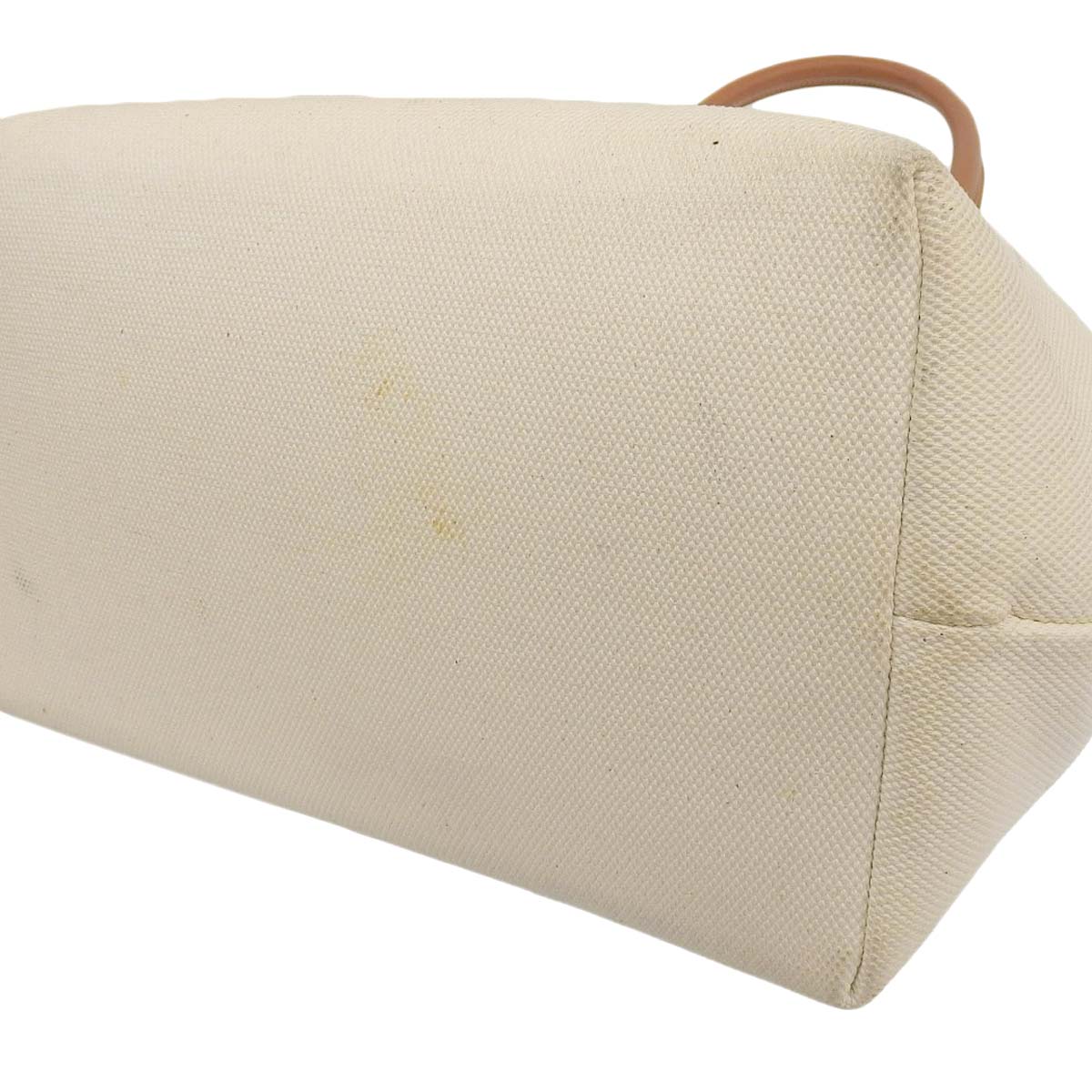 セリーヌ CELINE ホリゾンタル カバ トートバッグ キャンバス ホワイト レディース 4429