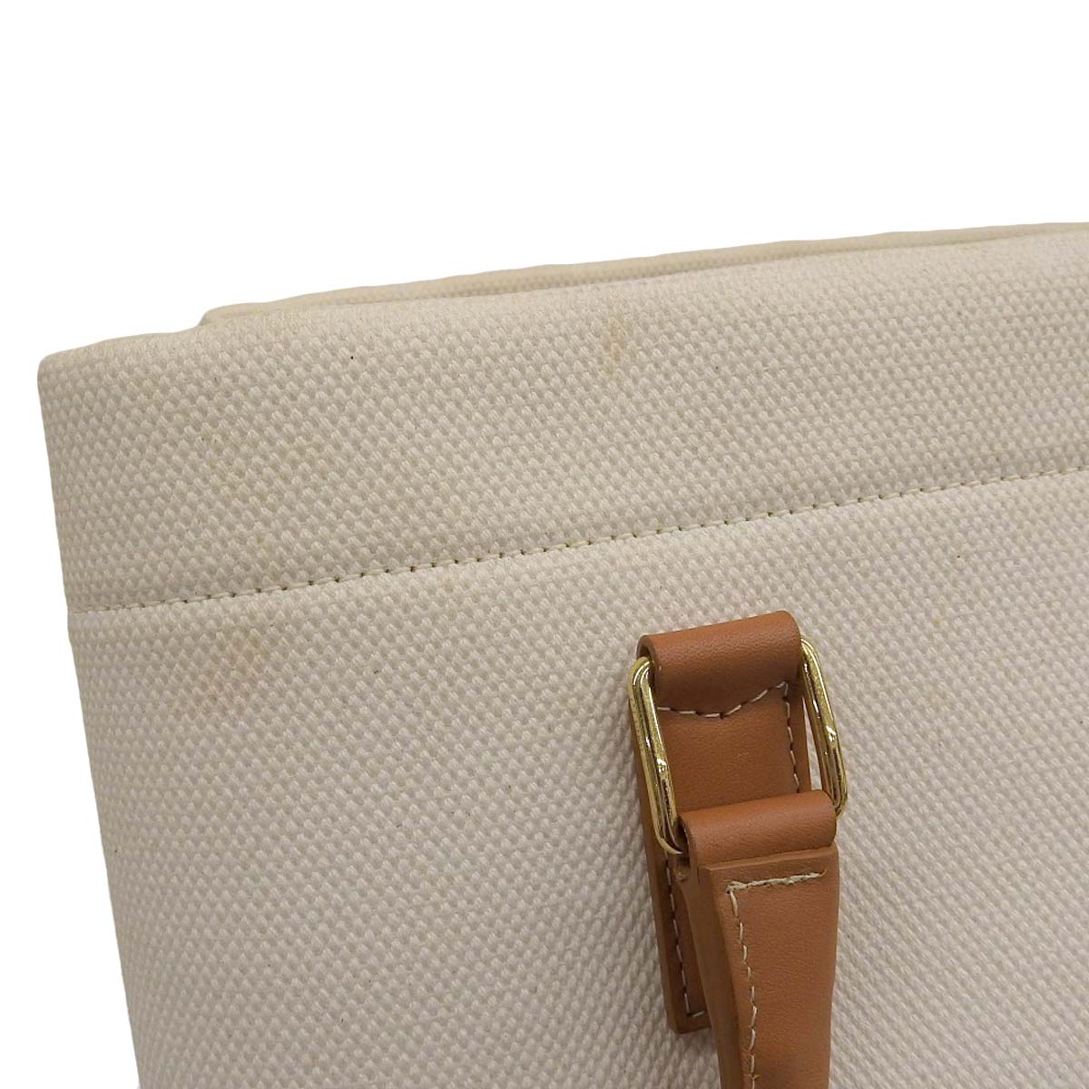 セリーヌ CELINE ホリゾンタル カバ トートバッグ キャンバス ホワイト レディース 4429