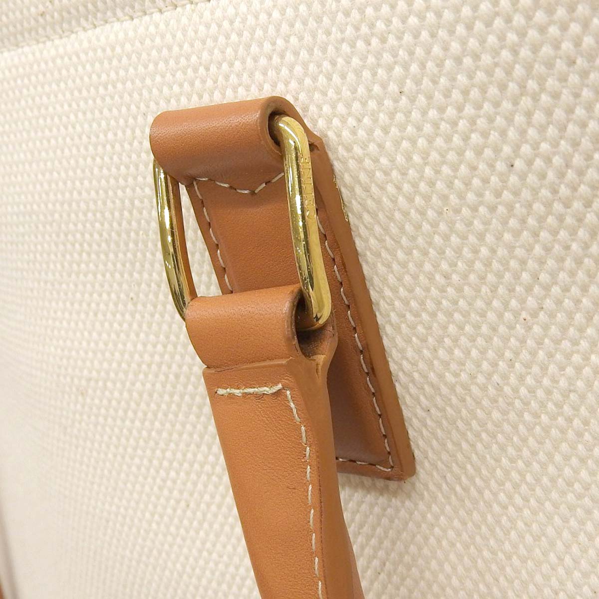 セリーヌ CELINE ホリゾンタル カバ トートバッグ キャンバス ホワイト レディース 4429