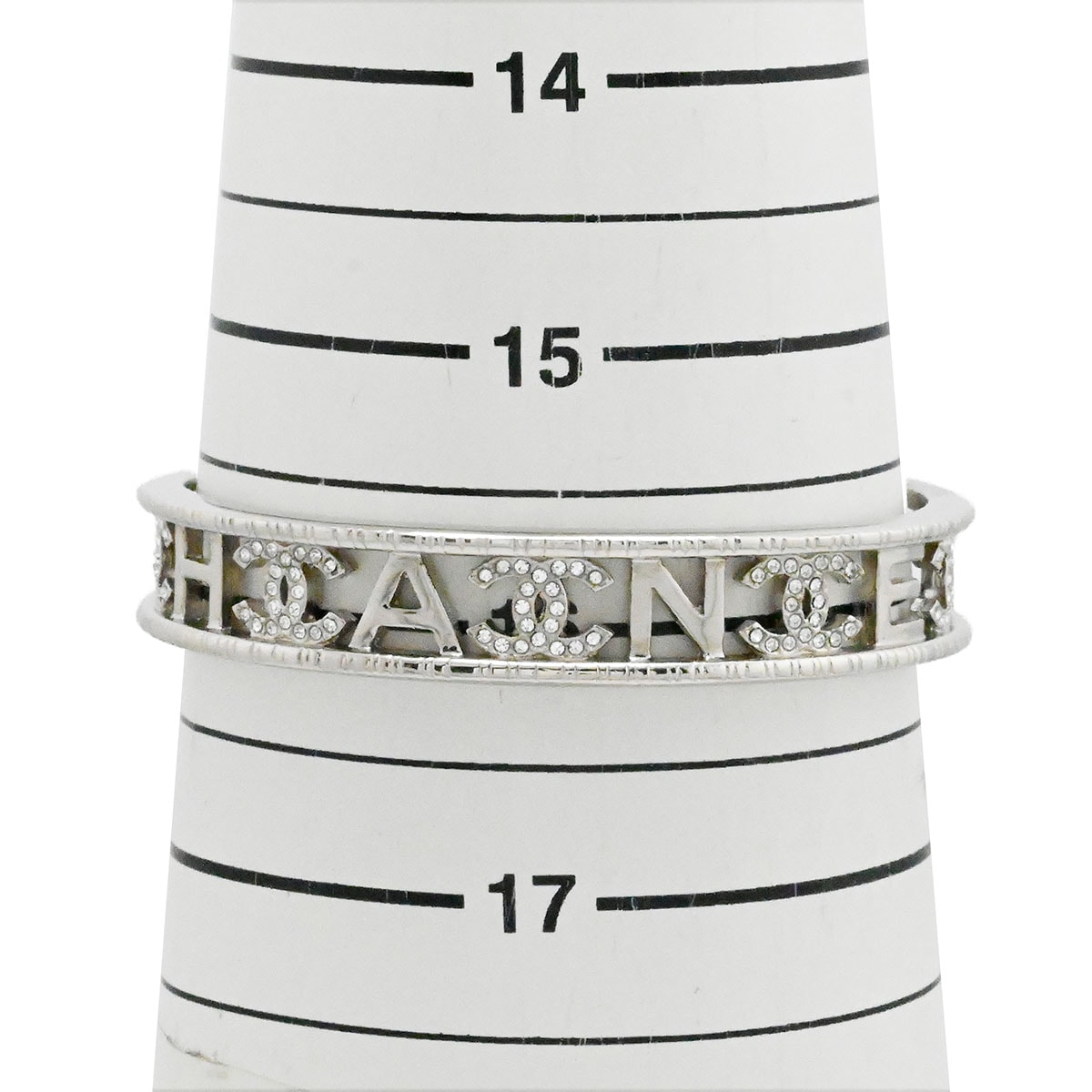 シャネル CHANEL 22A ラインストーン バングル ブレスレット ロゴ×ココ