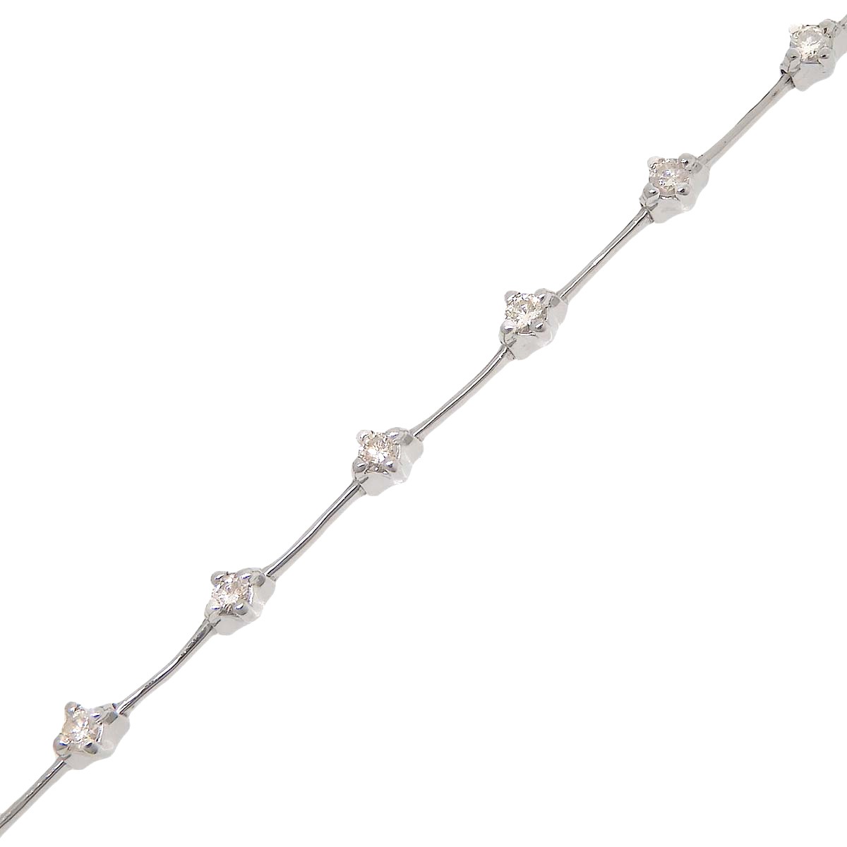 K18WG ホワイトゴールド ダイヤモンド 0.54ct 14連 ブレスレット レディース 4784