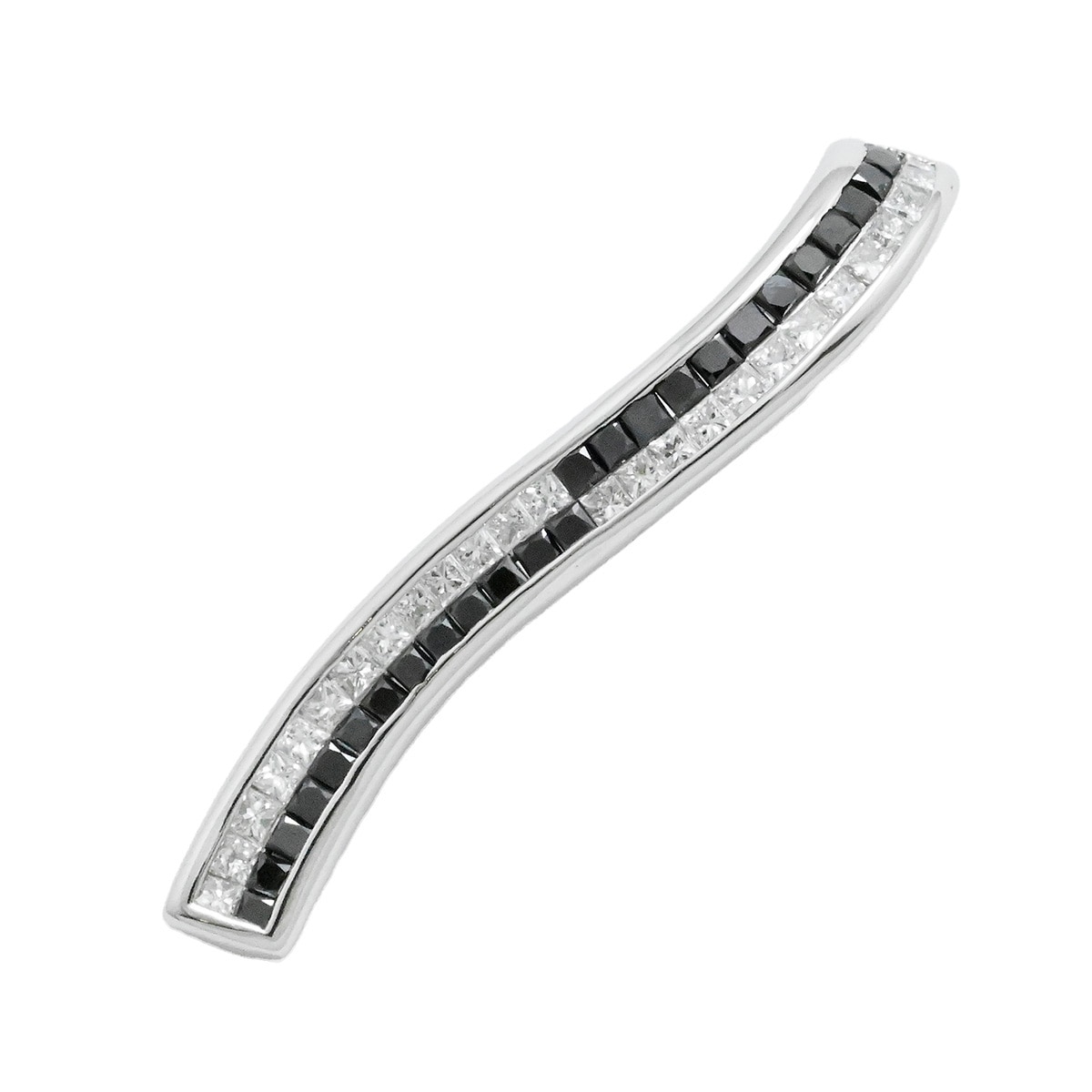K18WG ホワイトゴールド ダイヤ 1.16ct ブラックダイヤ ペンダント