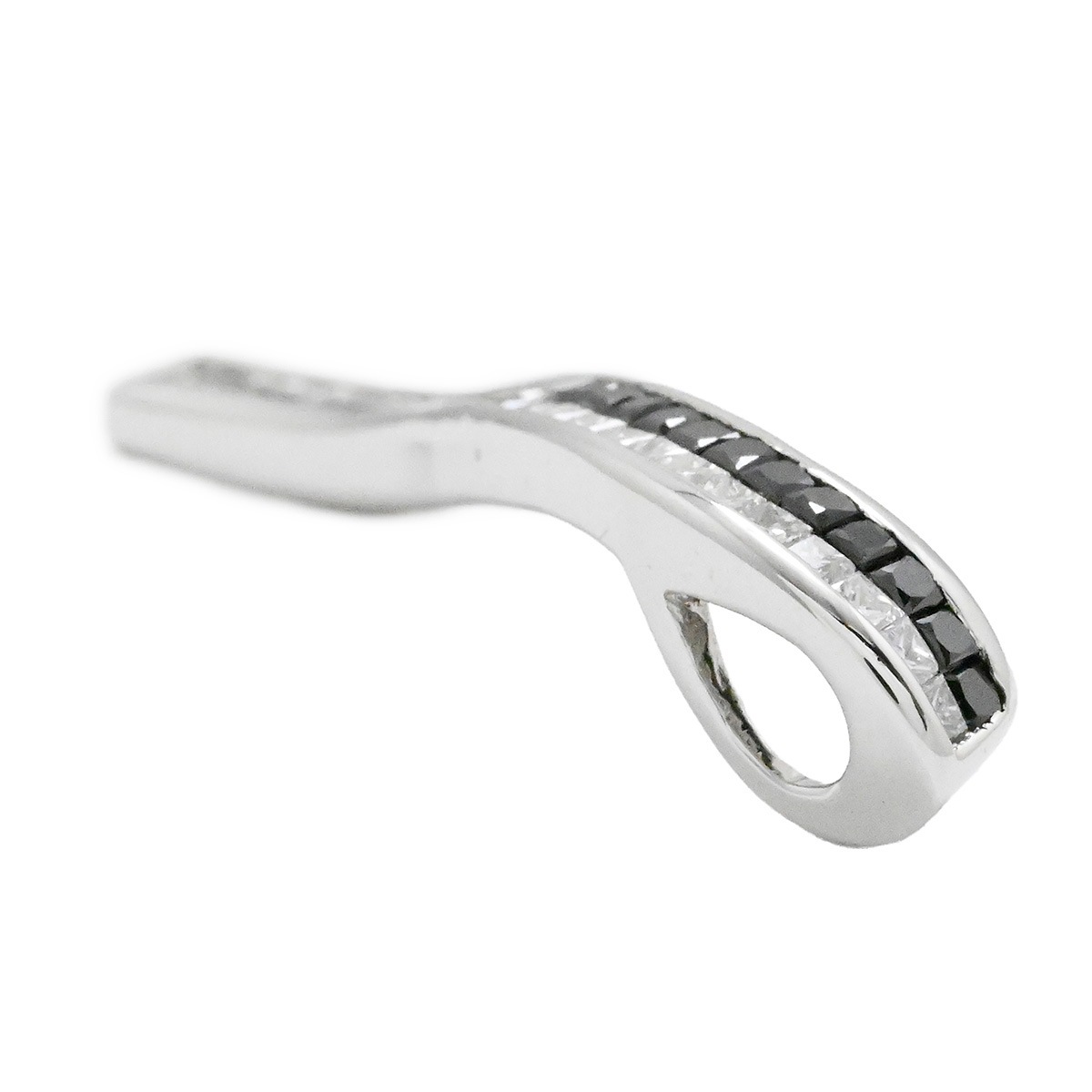 K18WG ホワイトゴールド ダイヤ 1.16ct ブラックダイヤ ペンダント