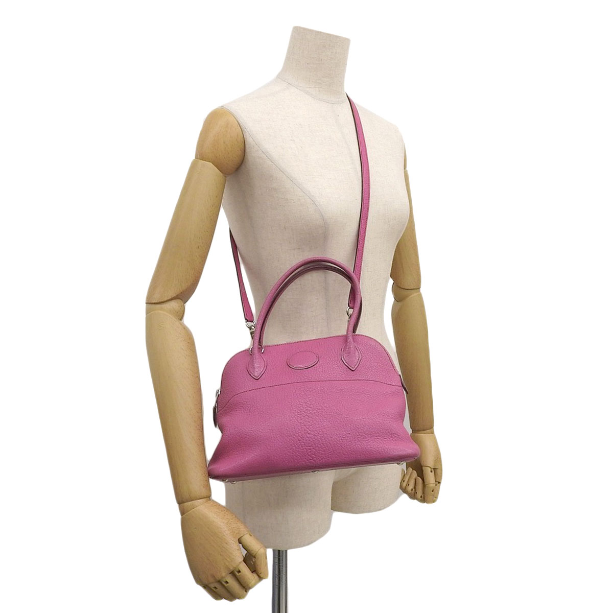 エルメス HERMES ボリード27 ハンドバッグ ショルダーバッグ 2WAY シェーブル ピンク系 レディース □J刻印 8517