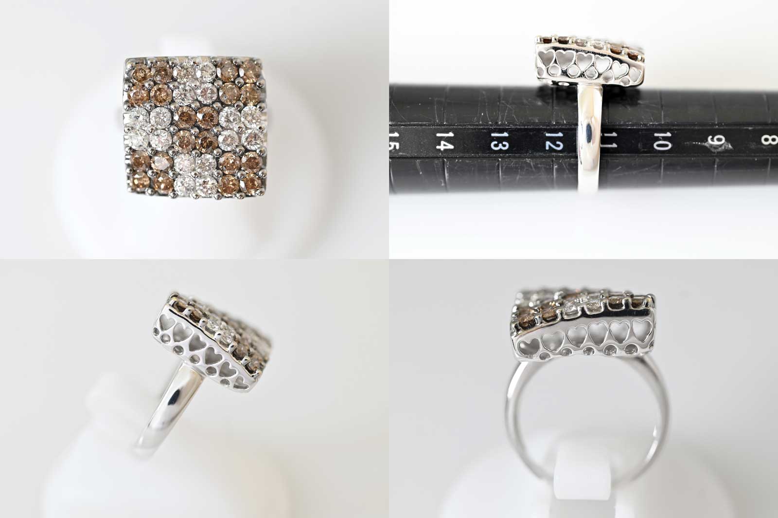 ジュエリー ノンブランド K18ＷG ダイヤ1.00ct ブラウンダイヤ1.40ct ノンブランドジュエリー 7442