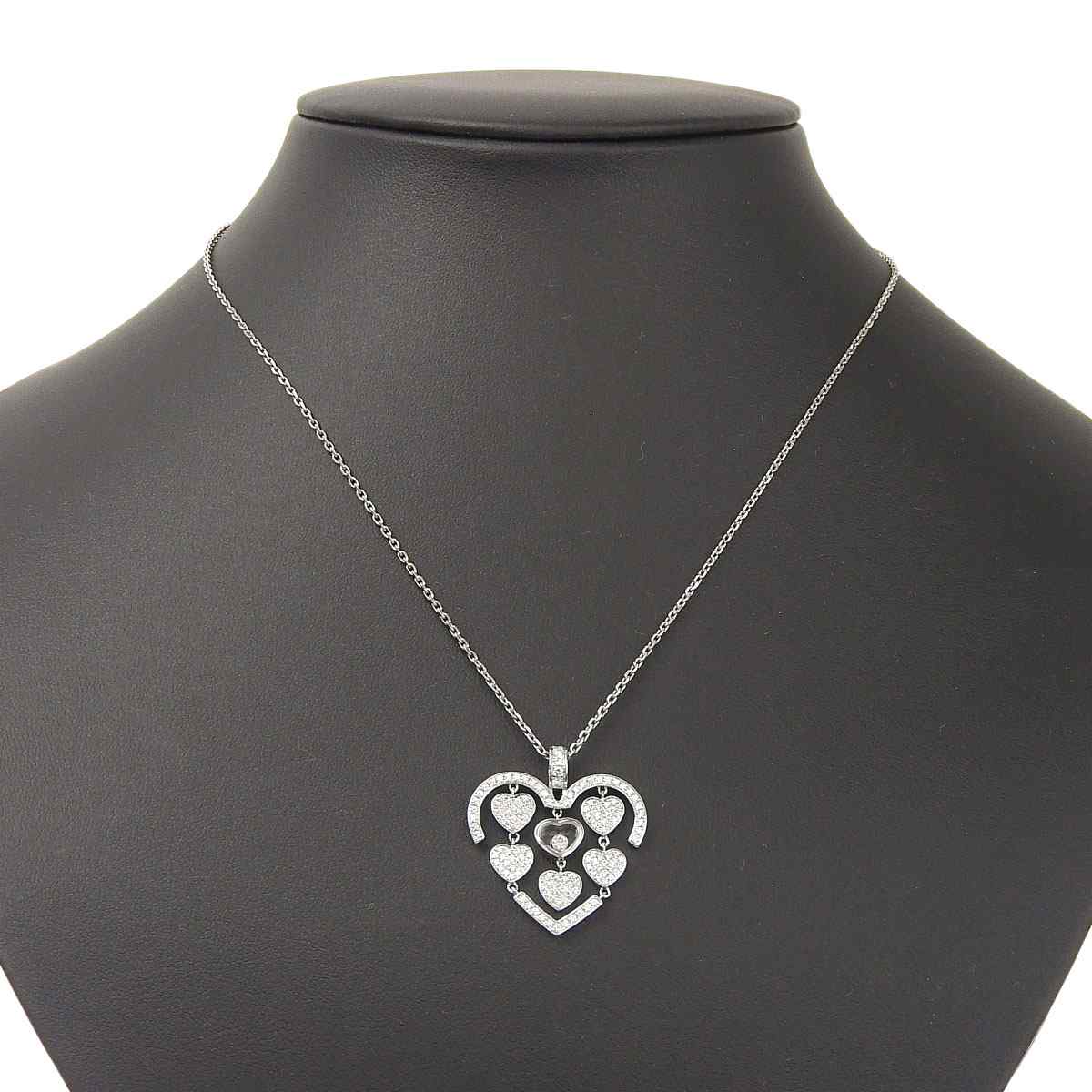 ショパール Chopard ハッピーアモーレ ハート ネックレス 750ＷG ダイヤモンド レディース 8523
