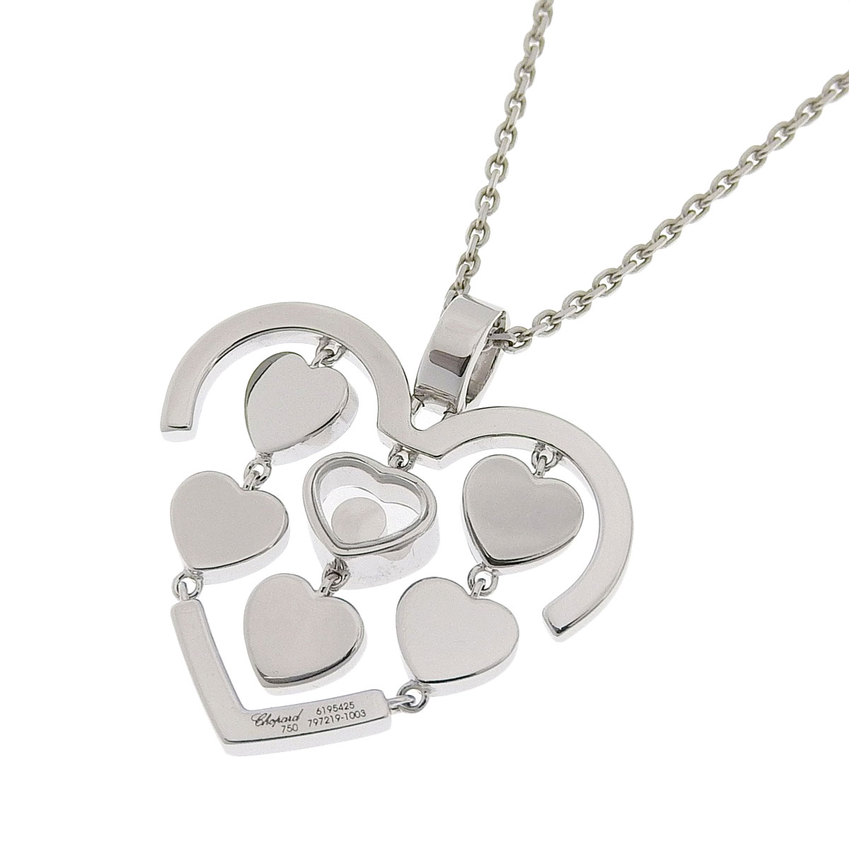 ショパール Chopard ハッピーアモーレ ハート ネックレス 750ＷG ダイヤモンド レディース 8523