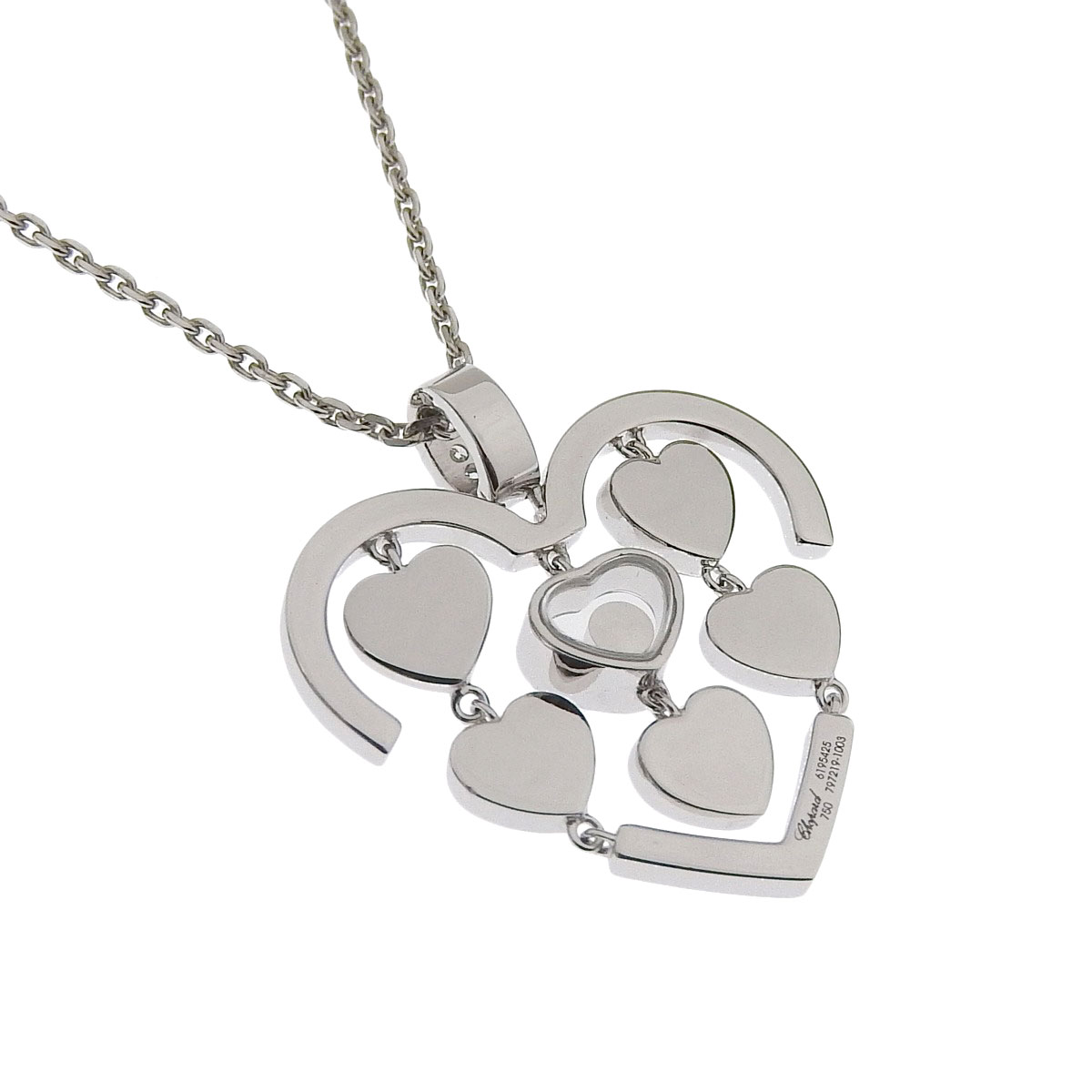 ショパール Chopard ハッピーアモーレ ハート ネックレス 750ＷG ダイヤモンド レディース 8523